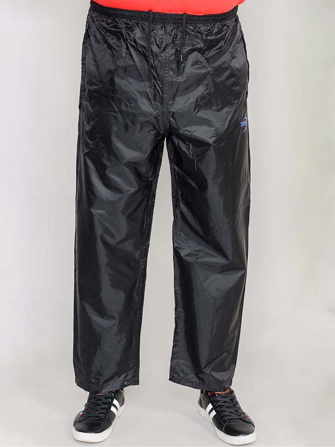 D555 D555 Elba Packaway Weatherproof Rain Over Joggers - Black