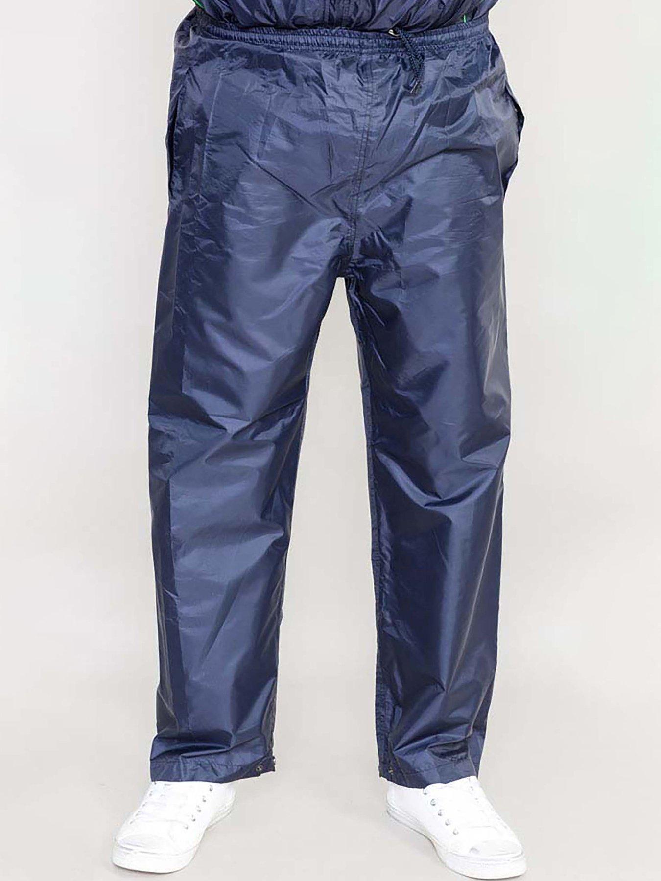D555 D555 Elba Packaway Weatherproof Rain Over Joggers - Navy