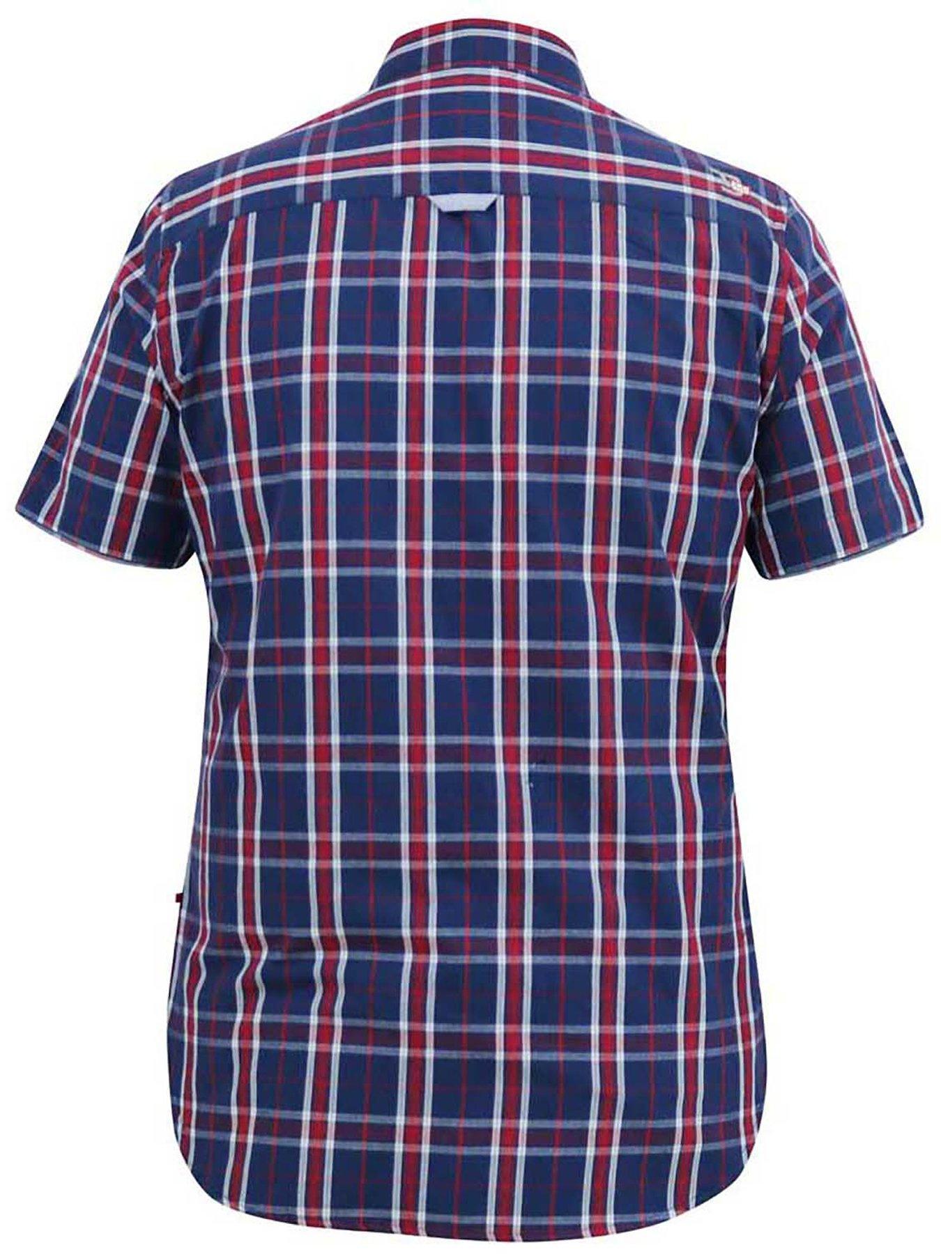 d555-d555-royston-checked-short-sleeve-shirt-navyred-checkdetail