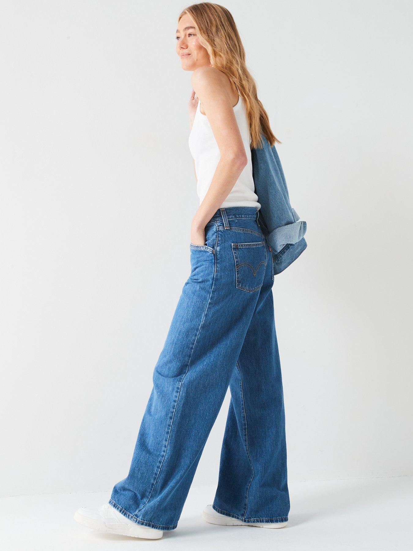 Image 4 of 6 of Levi's 94 Baggy Wide Leg Jeans - Take Chances - Blue