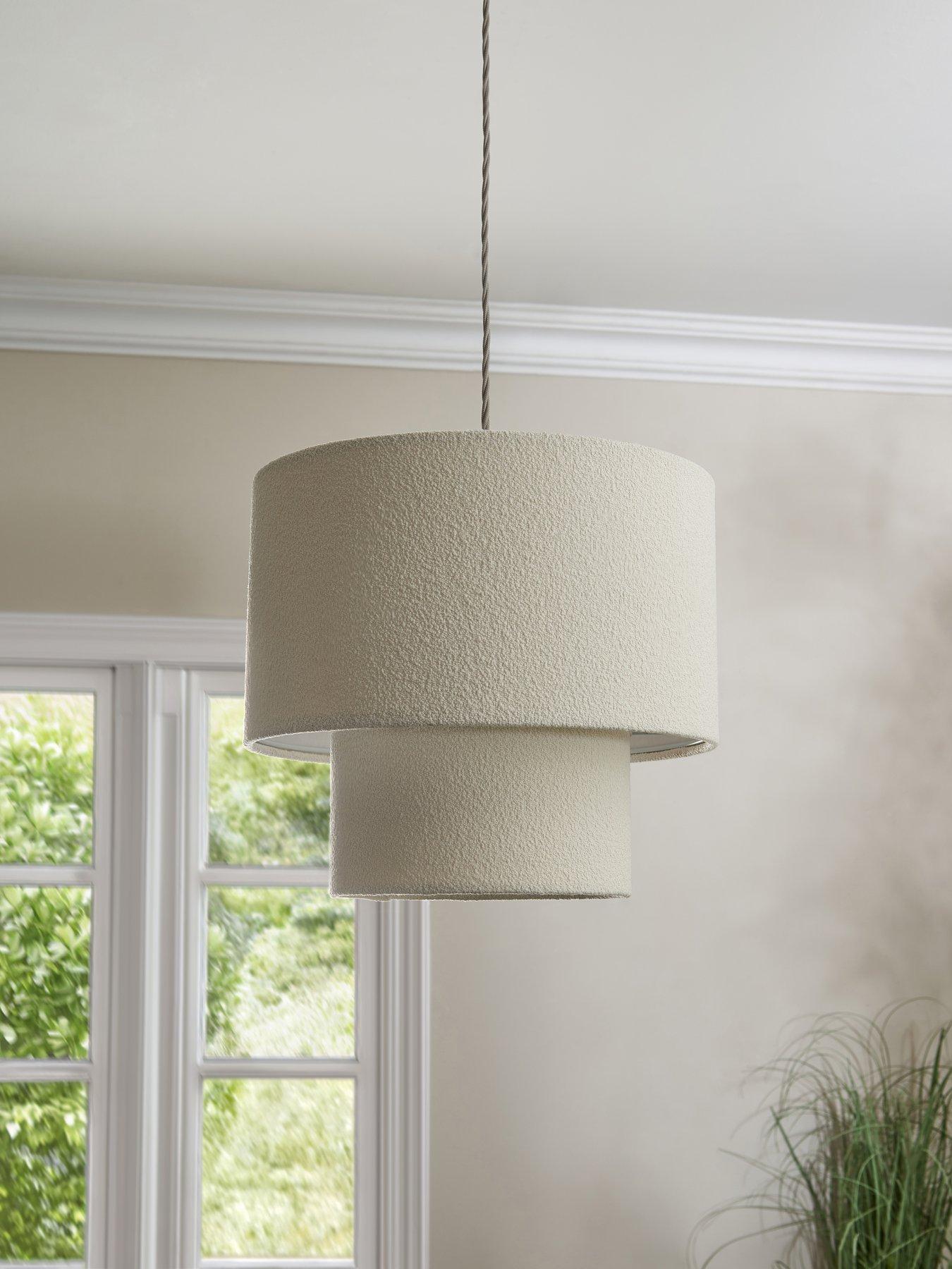 very-home-boucle-2-tier-easy-fit-lightshade-in-whiteback