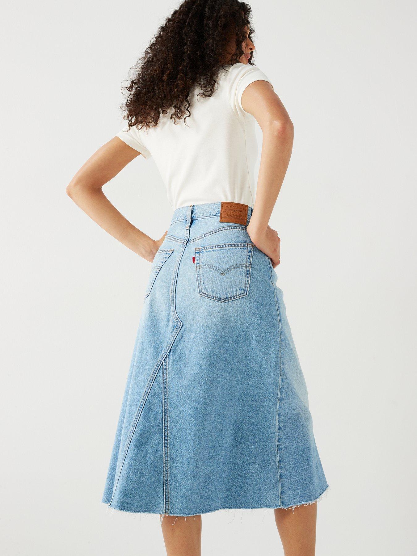 Levi's High Rise A-line Decon Skirt Secret Secret Blue Very