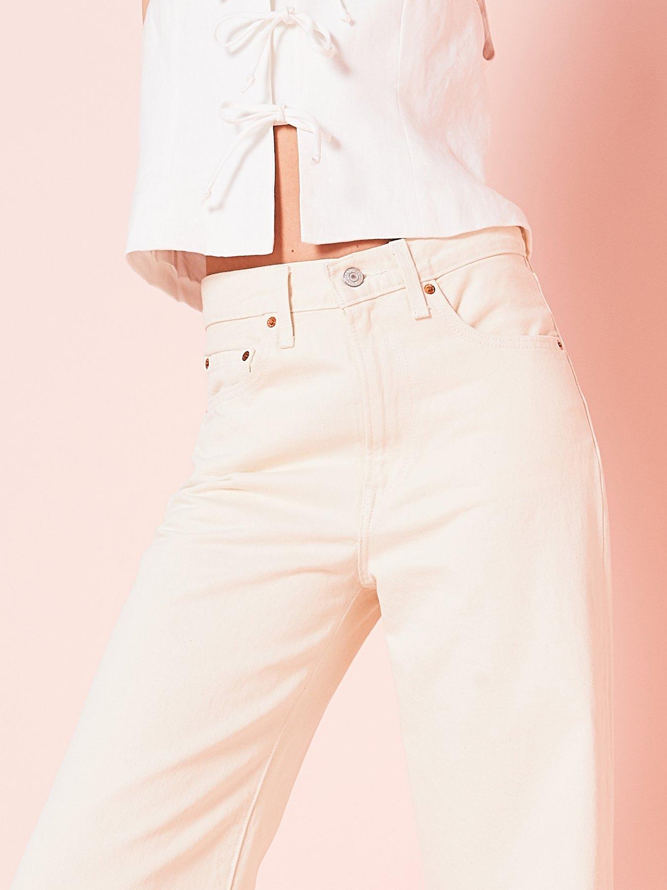 Image 5 of 6 of Levi's Ribcage Wide Leg Jeans - Barely Freezing Cream