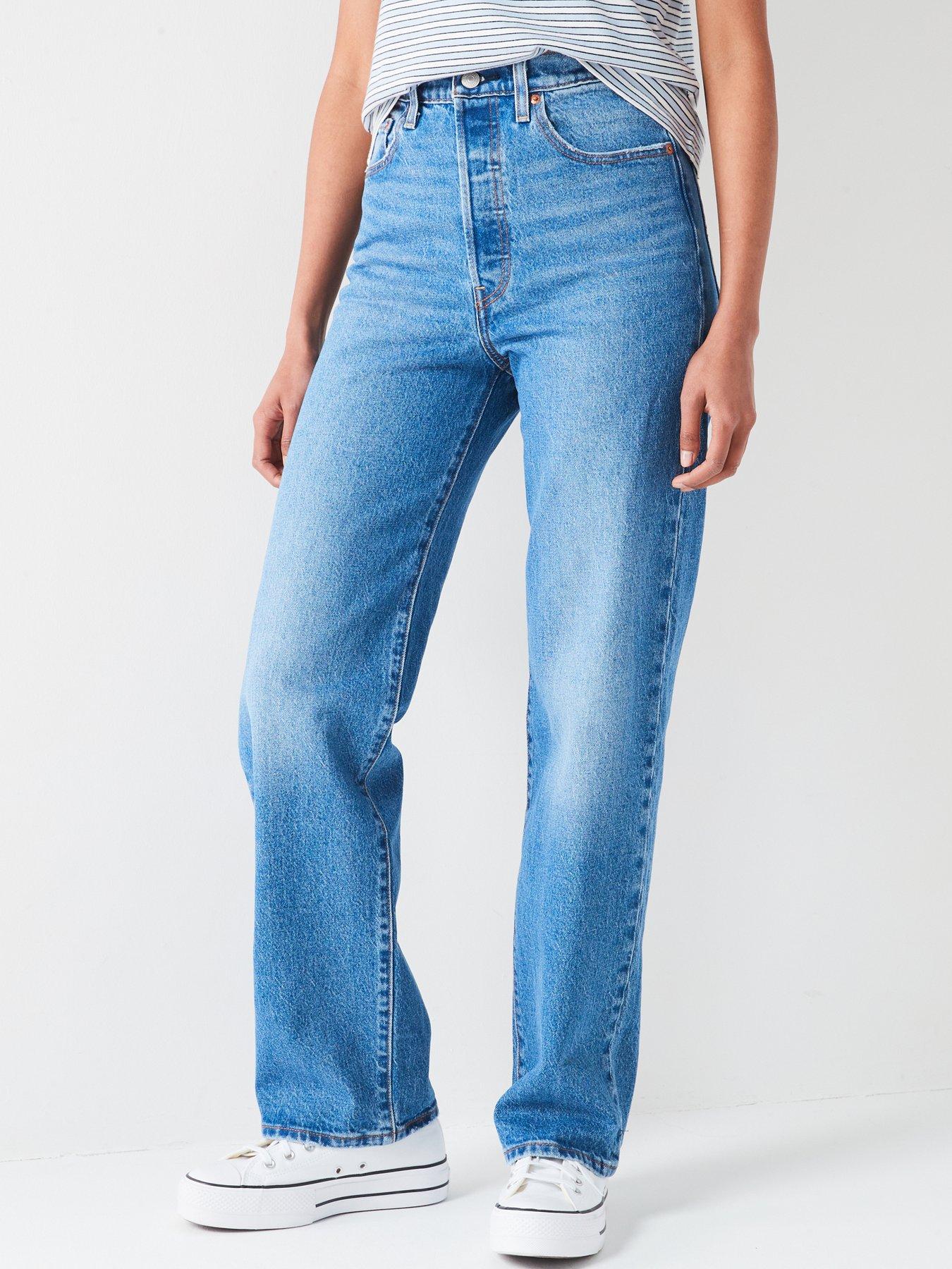 Image 1 of 5 of Levi's Ribcage Full-length Jeans - Dance Around - Blue