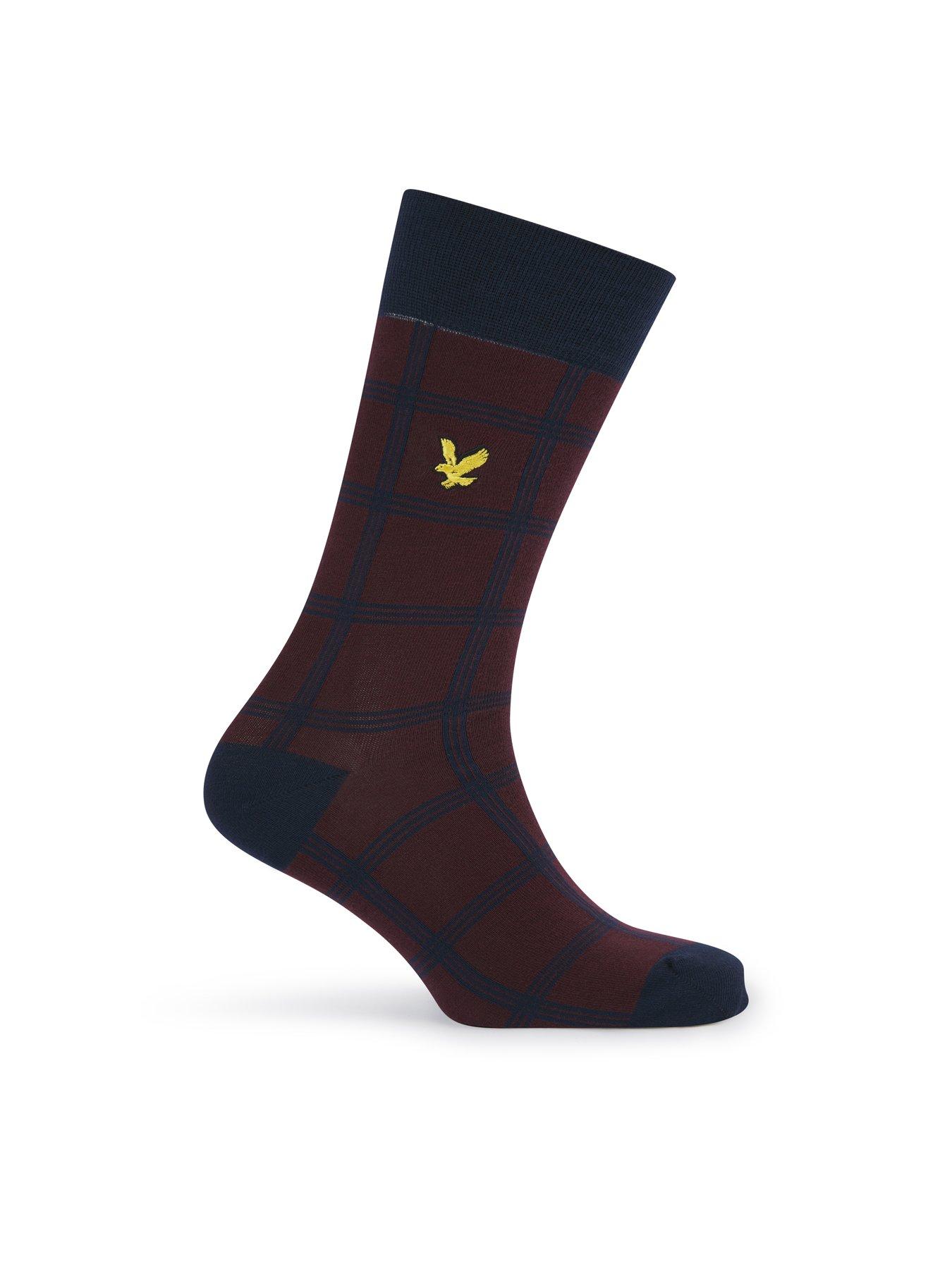 lyle-scott-lyle-amp-scott-otto-3-pack-check-dress-crew-socks-redback