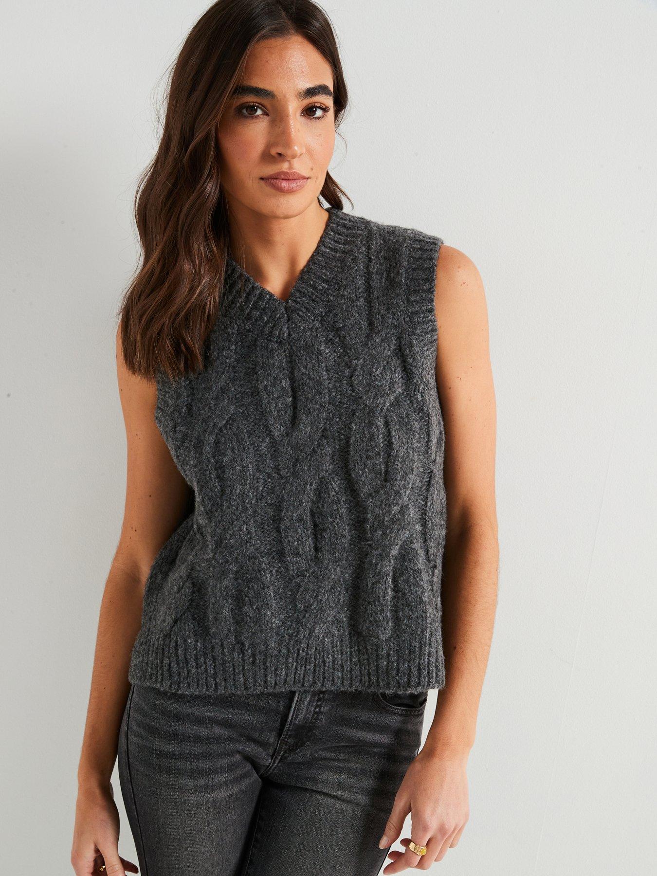 levis-isabel-cable-vest-charcoal-heather-grey