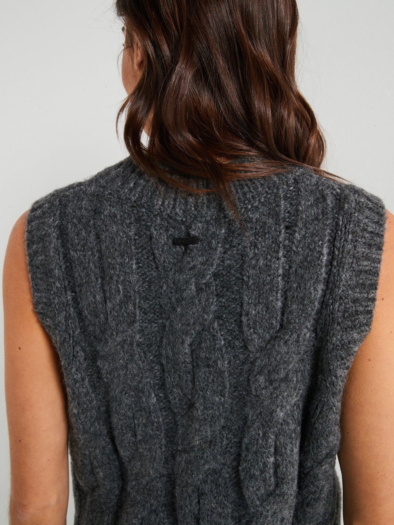 levis-isabel-cable-vest-charcoal-heather-greydetail