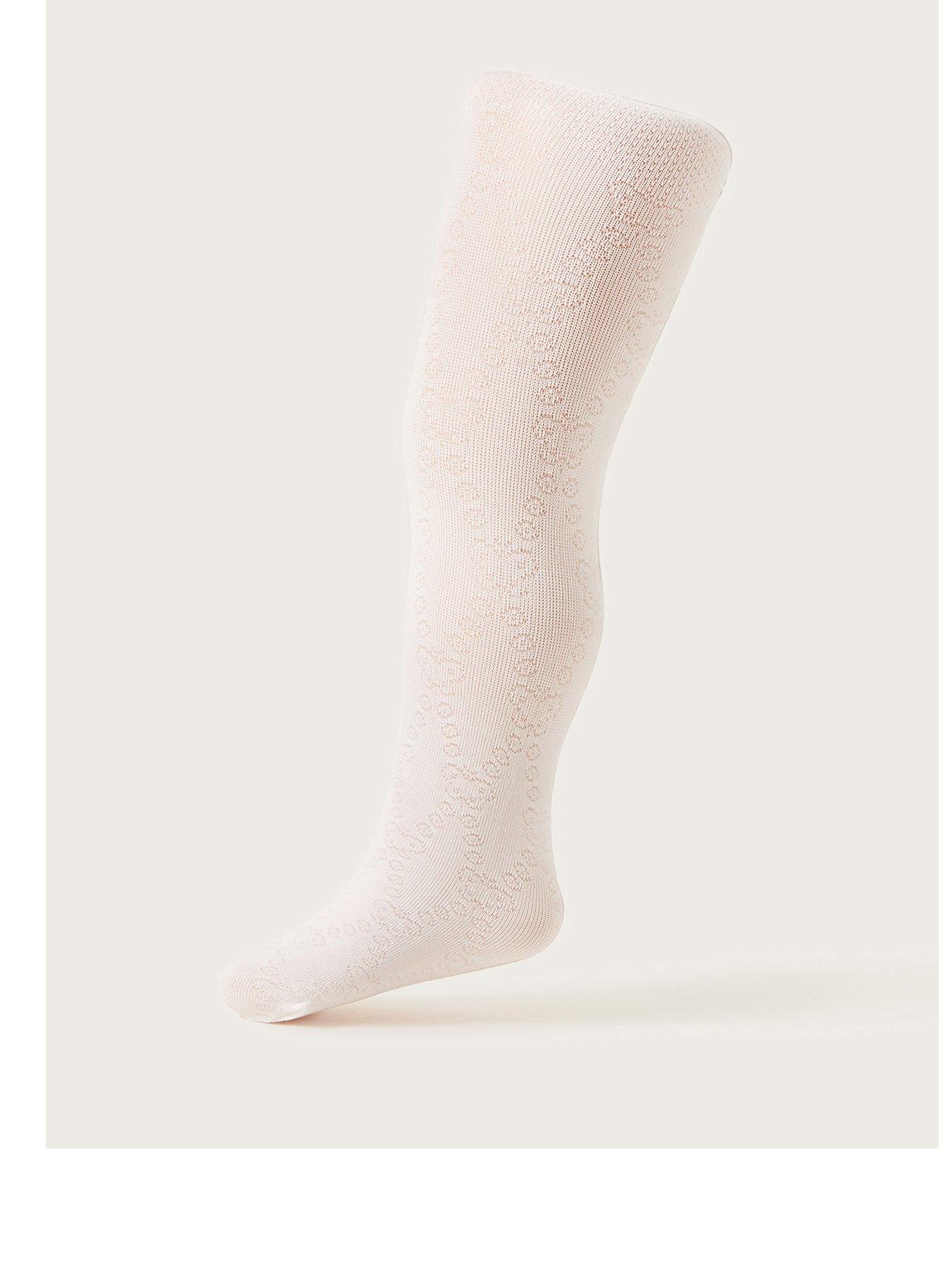 Monsoon Baby Girls Diamond Butterfly Tights - Ivory