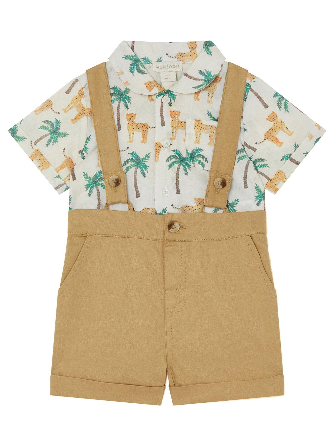 monsoon-baby-boys-jungle-shirt-and-dungarees-set-green