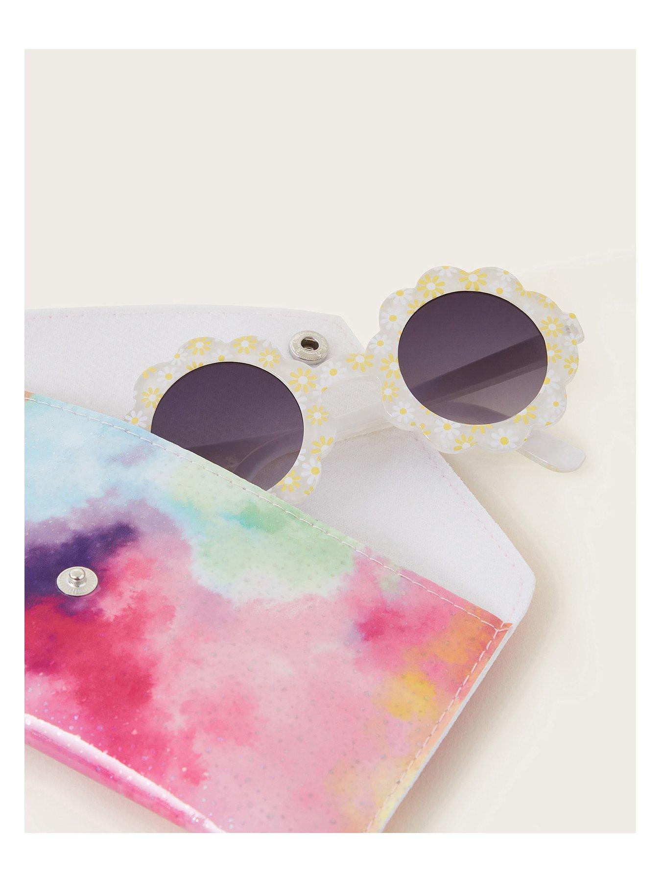 Image 2 of 2 of Monsoon Baby Girls Daisy Sunglasses With Case - Lemon