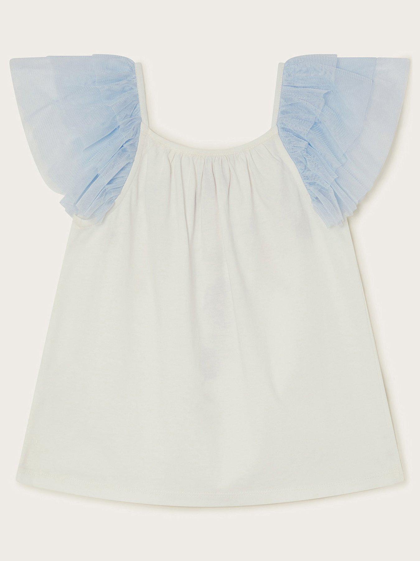 Image 2 of 3 of Monsoon Girls Embroidered Top - Blue