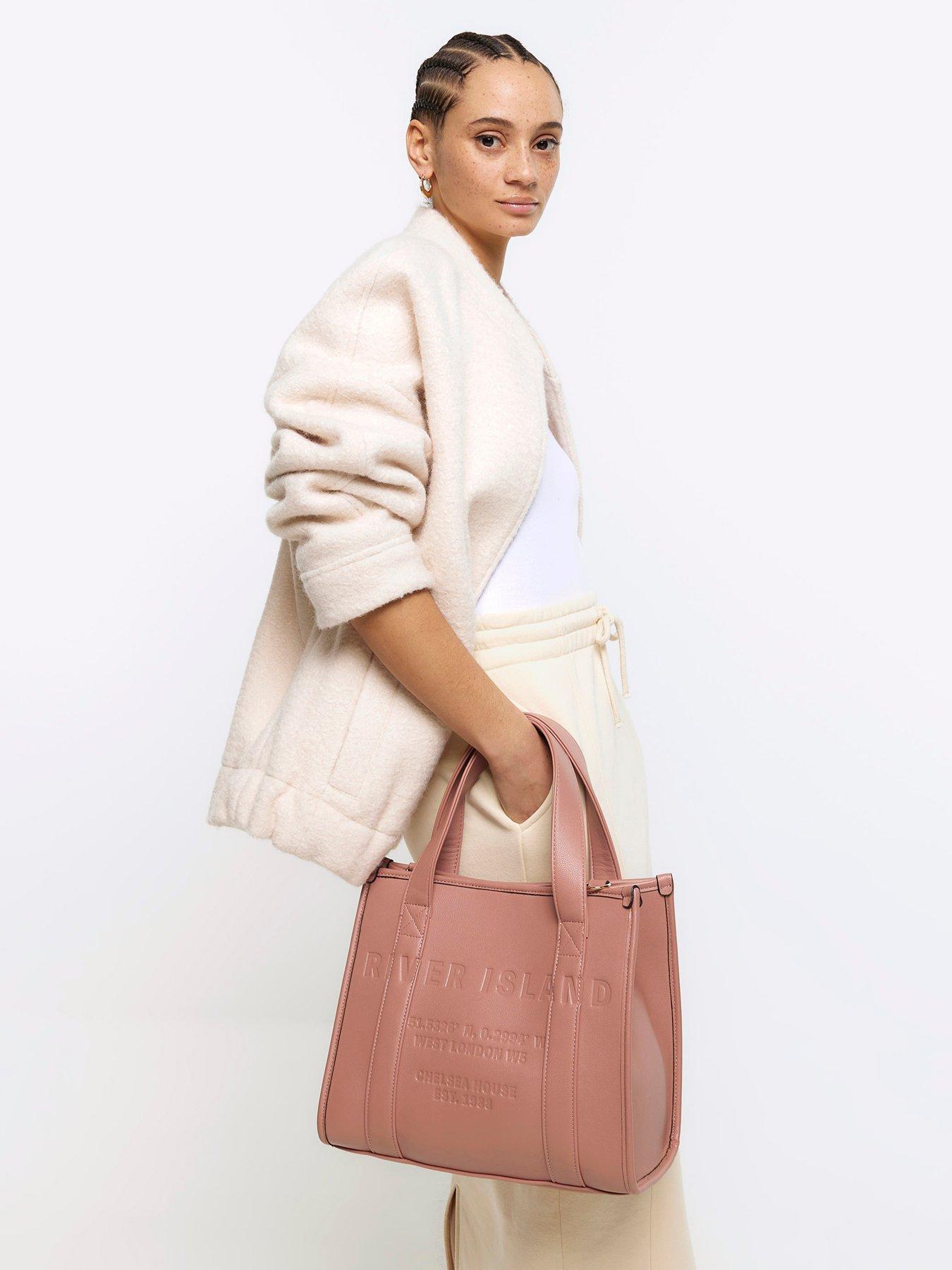 River Island Embossed Tote Bag Dark Pink Very Ireland