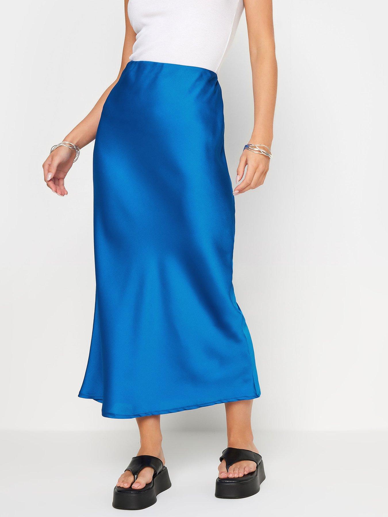 pixiegirl-petite-blue-bias-cut-satin-skirt