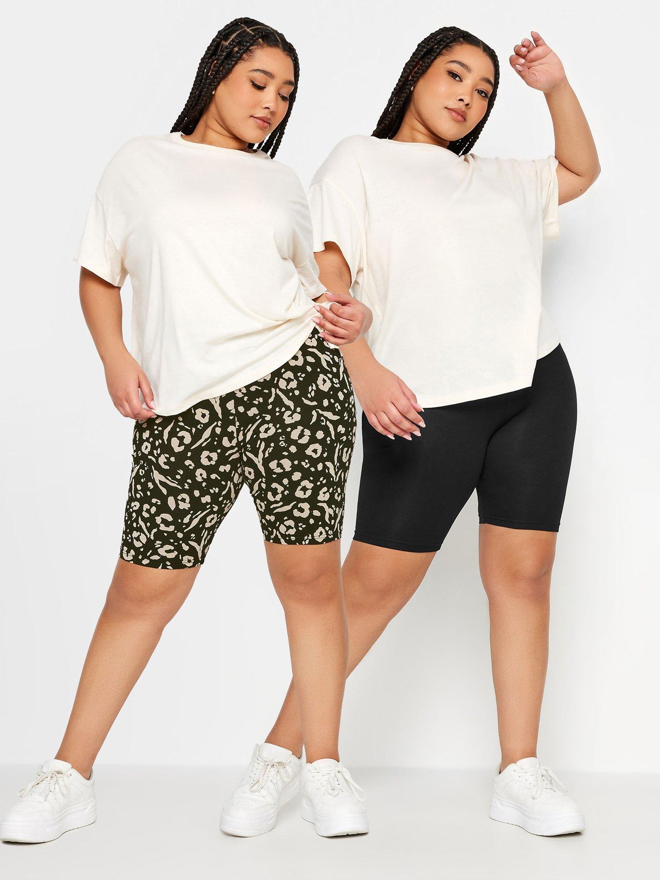 yours-curve-cycle-short-2-pack-leggings-animalfront