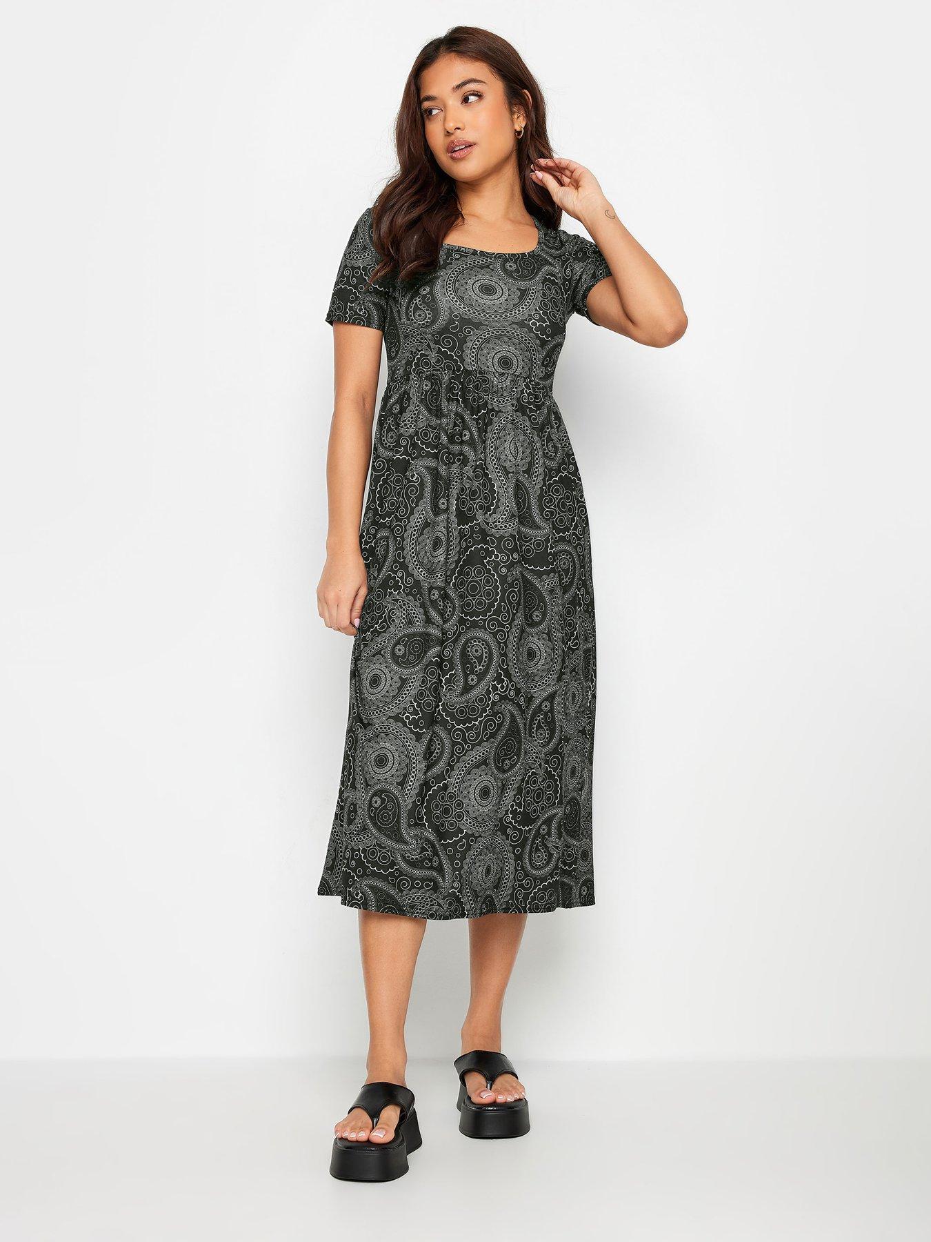 pixiegirl-petite-paisley-short-sleeve-smock-midi-dress-blackback