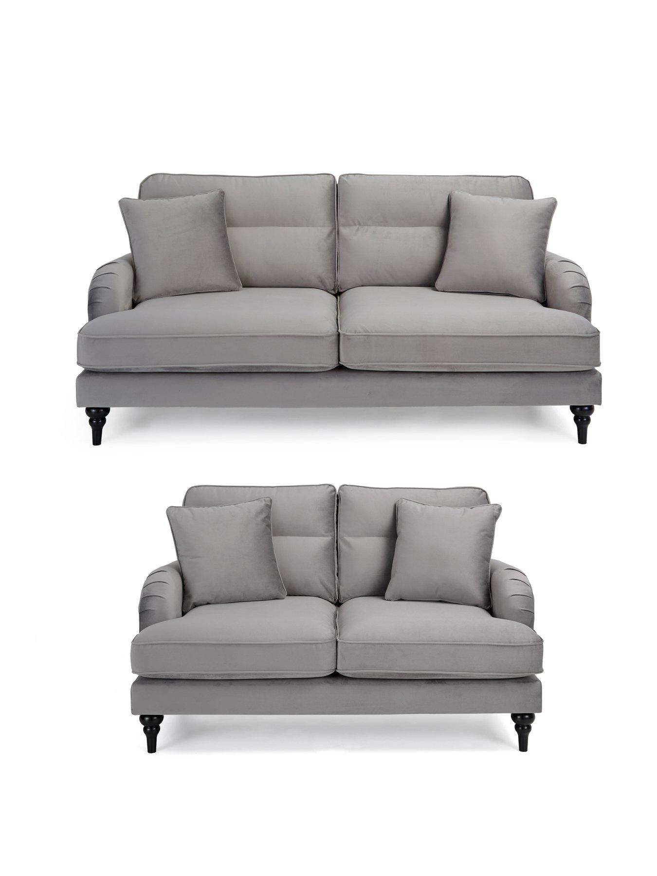 Very Home Victoria 3 + 2 Seater Fabric Sofa Set (Buy  &  SAVE!) - Grey - FSC® Certified
