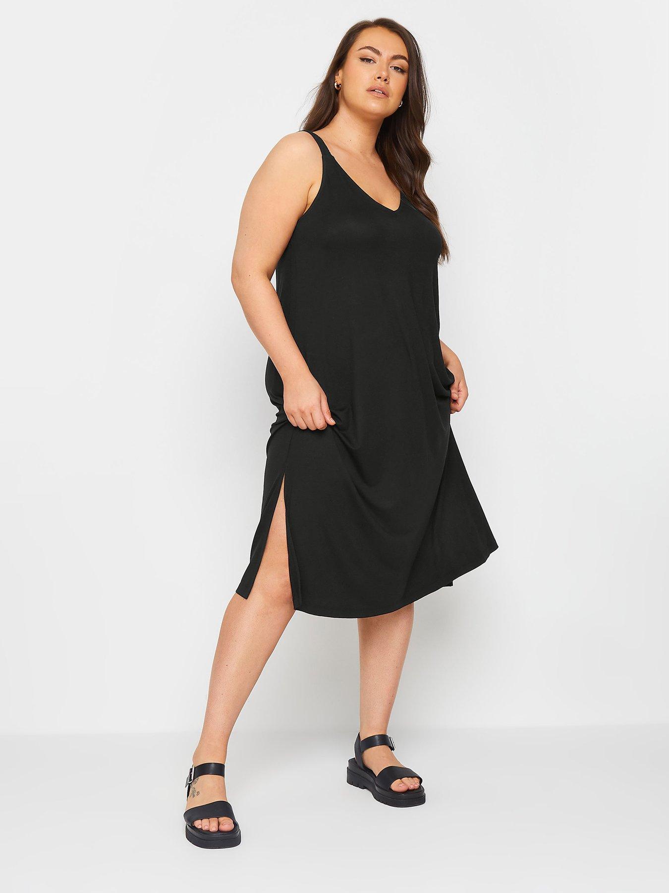 yours-curve-throw-on-beach-dress-shirred-strap-blackback