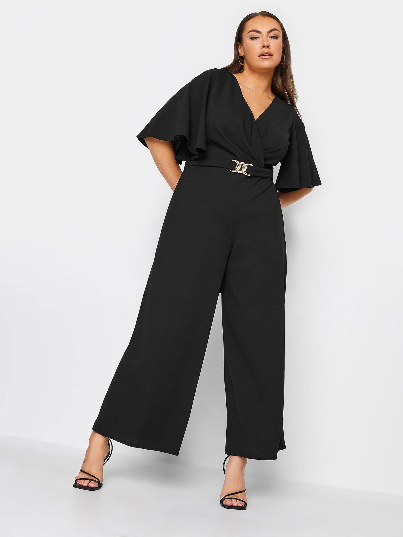 yours-curve-buckle-detail-jumpsuit-black