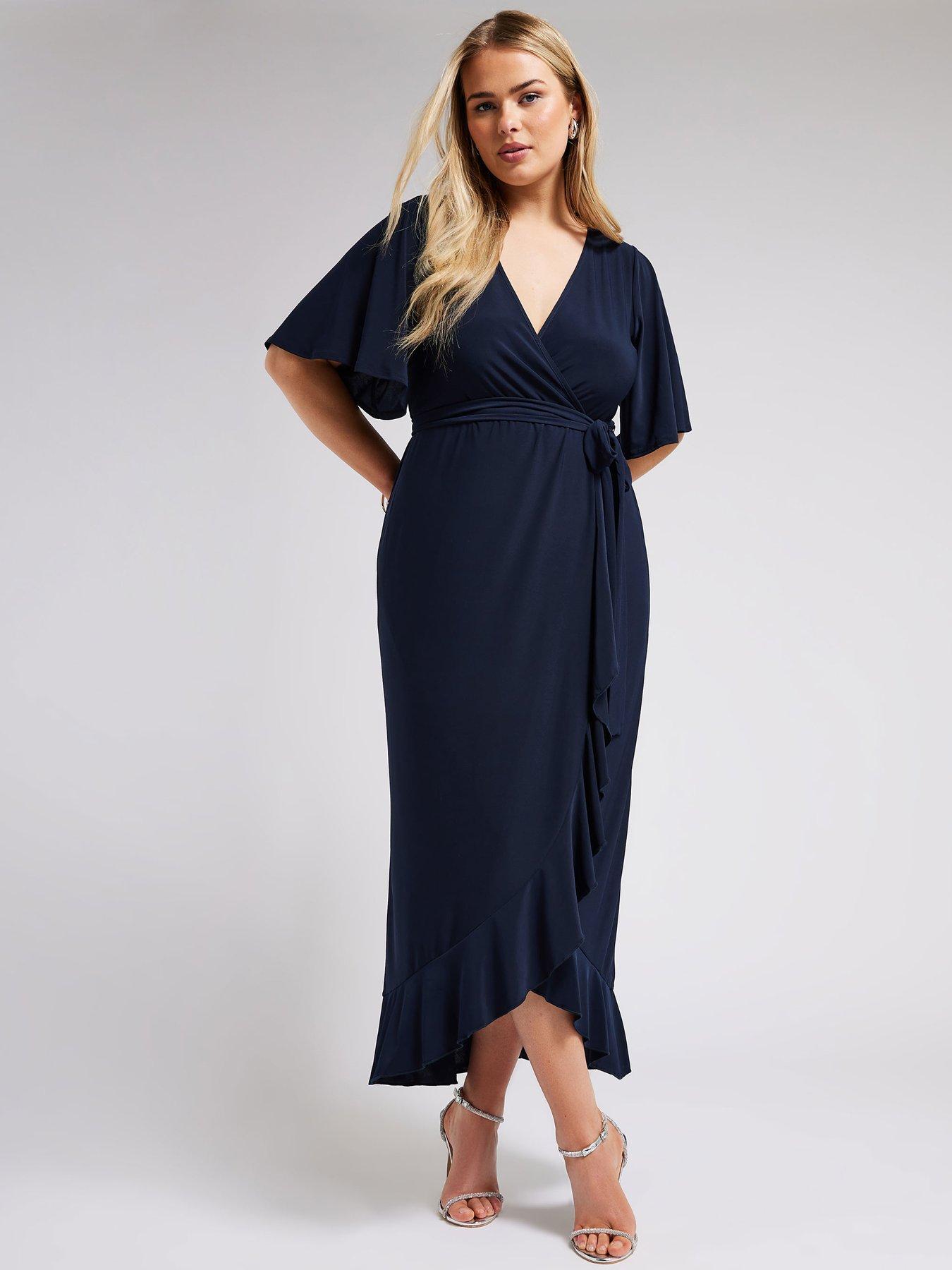 yours-curve-ruffle-hem-wrap-dress-blueback