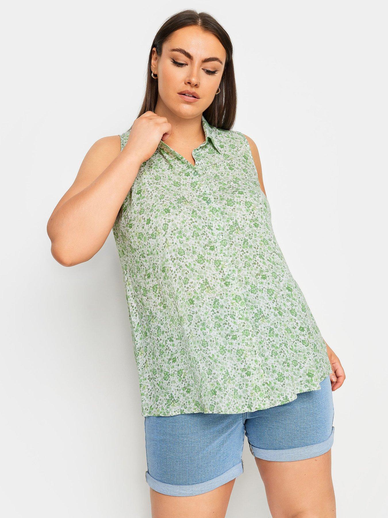 yours-curve-sleeveless-blouse-soft-green-floral