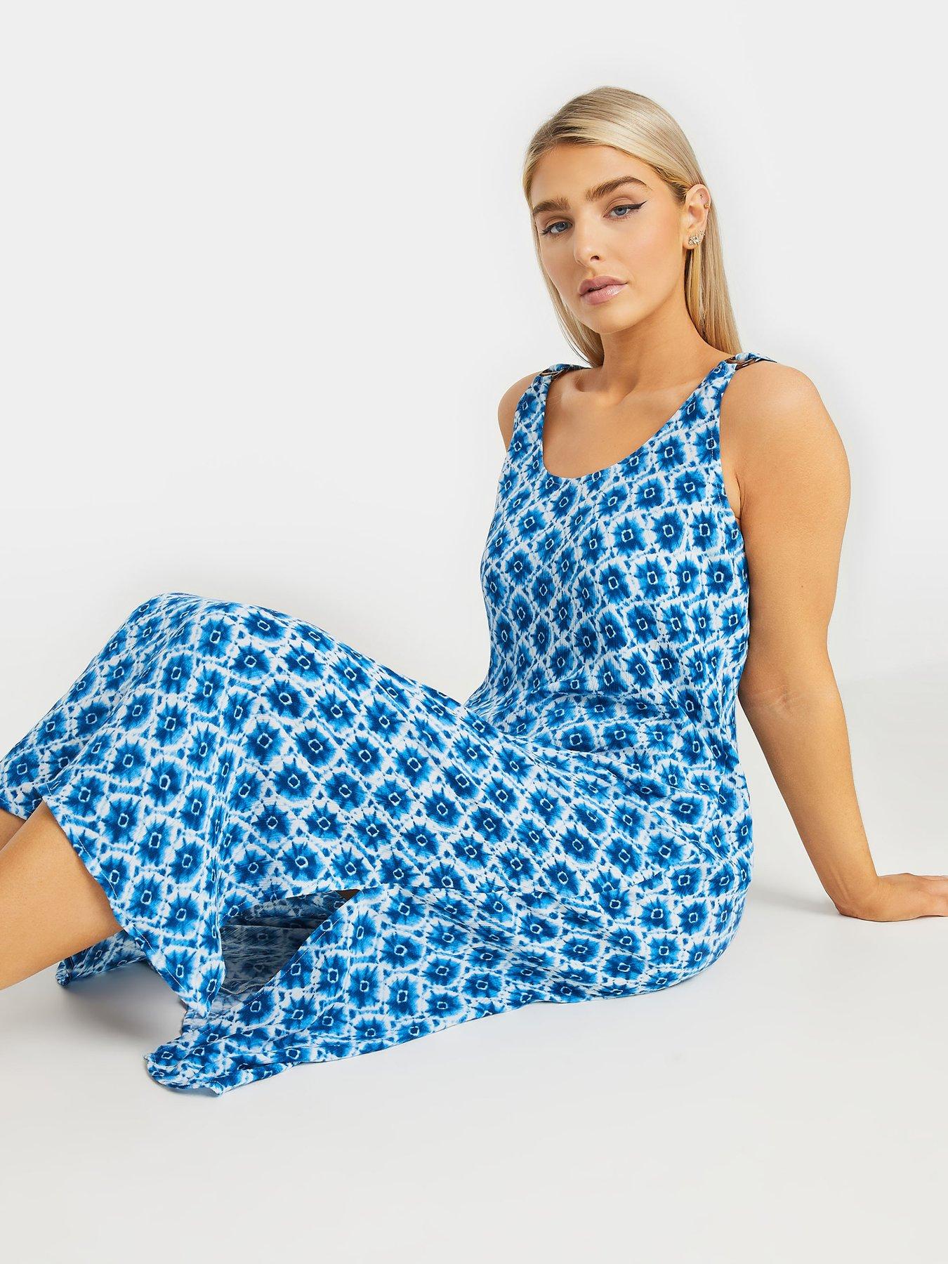 mco-tie-die-print-buckle-strap-dress-blueback