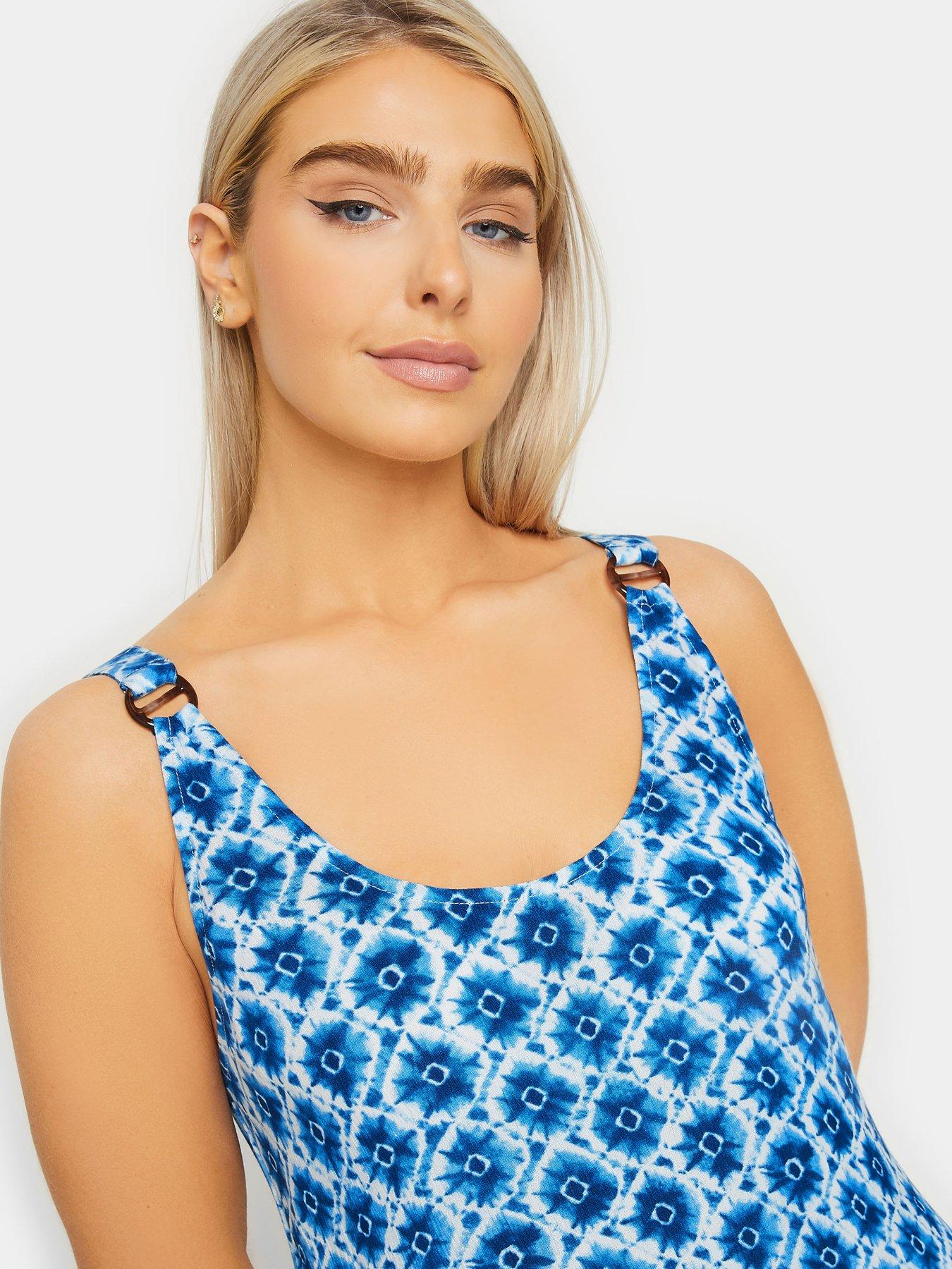 mco-tie-die-print-buckle-strap-dress-blueoutfit