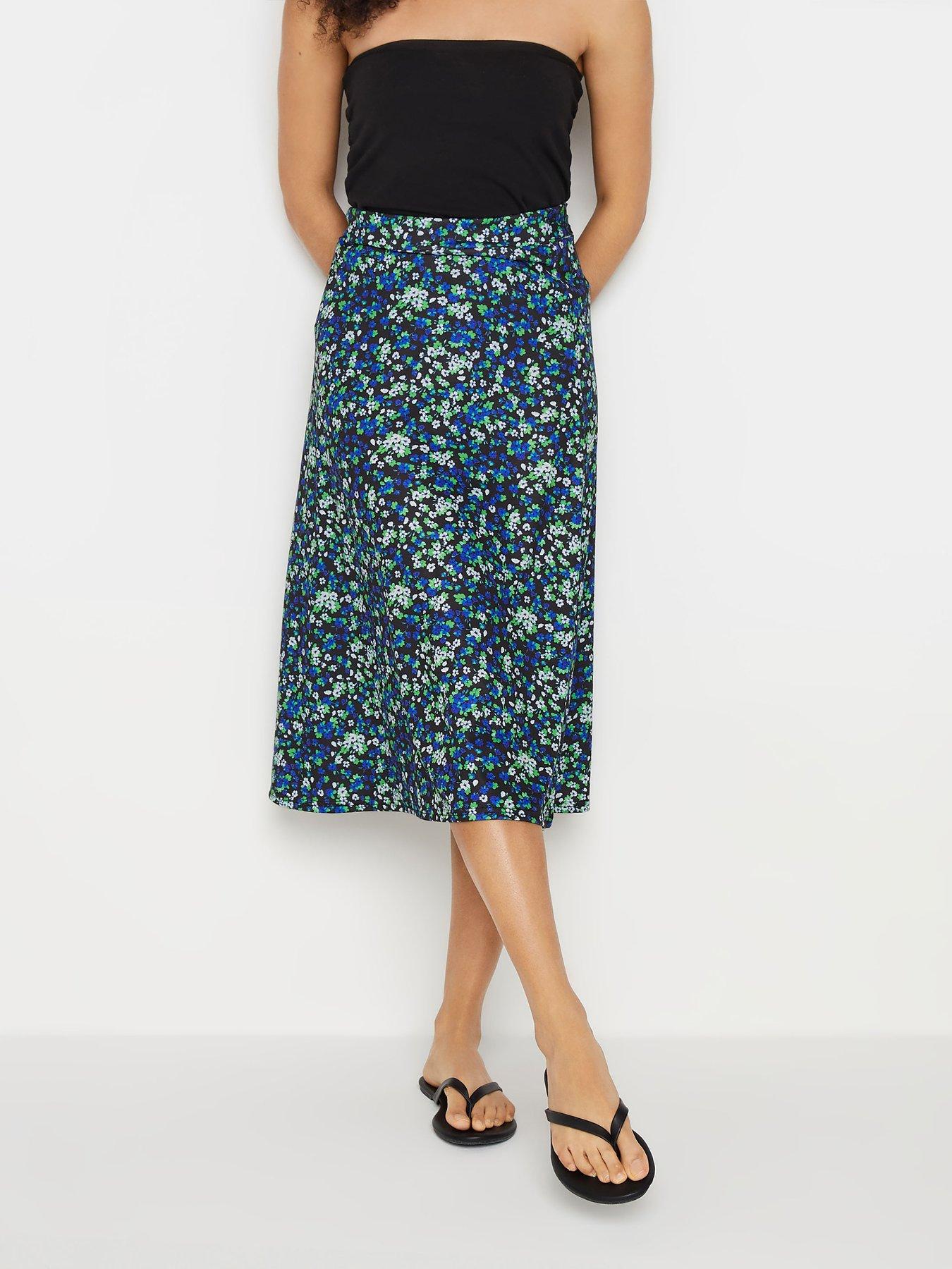 mco-black-blue-ditsy-print-tie-waist-skirt