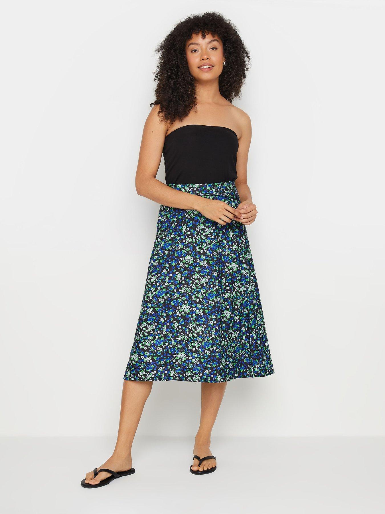 mco-black-blue-ditsy-print-tie-waist-skirtback