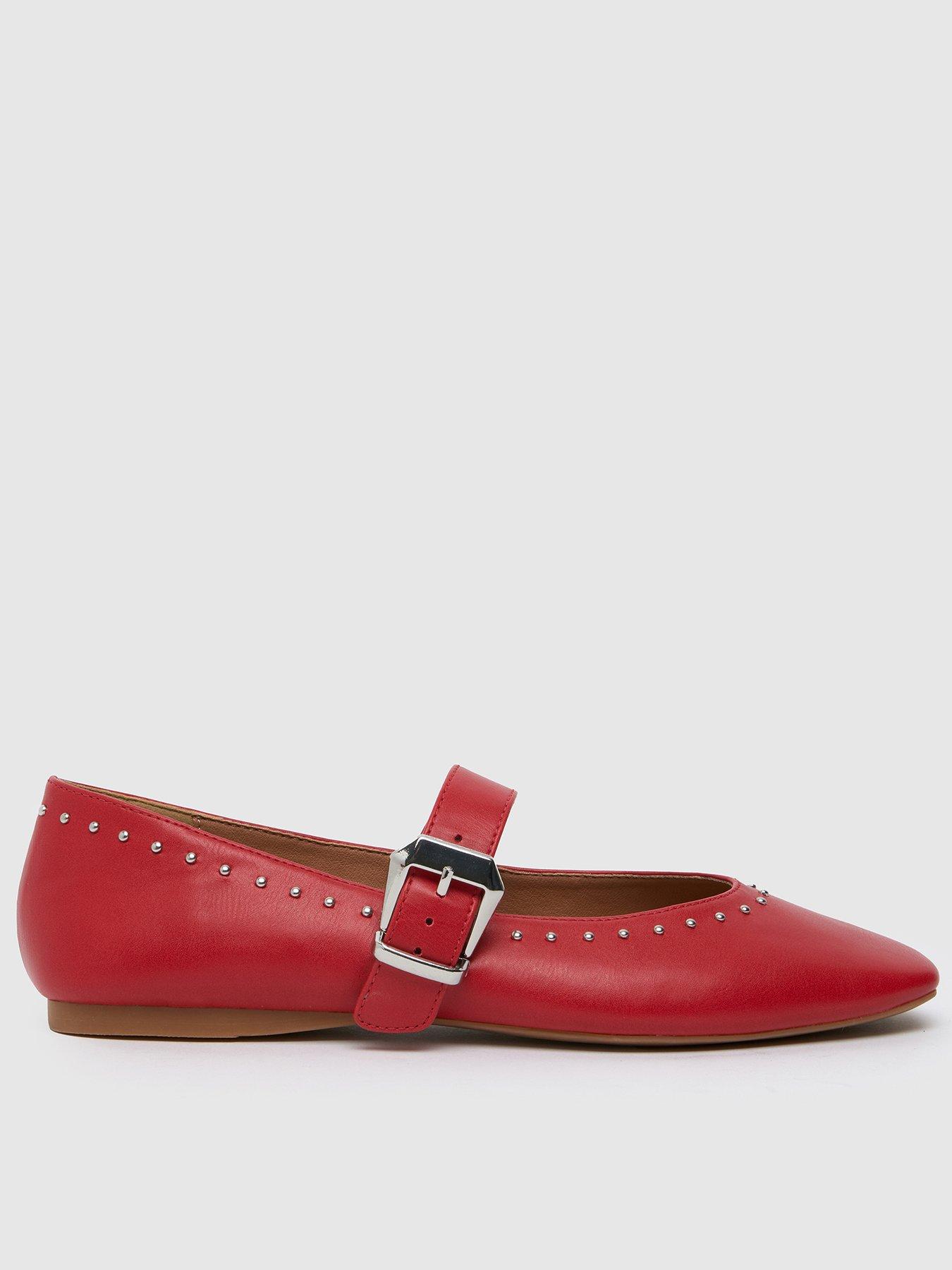 schuh-lucy-studded-ballerina-red