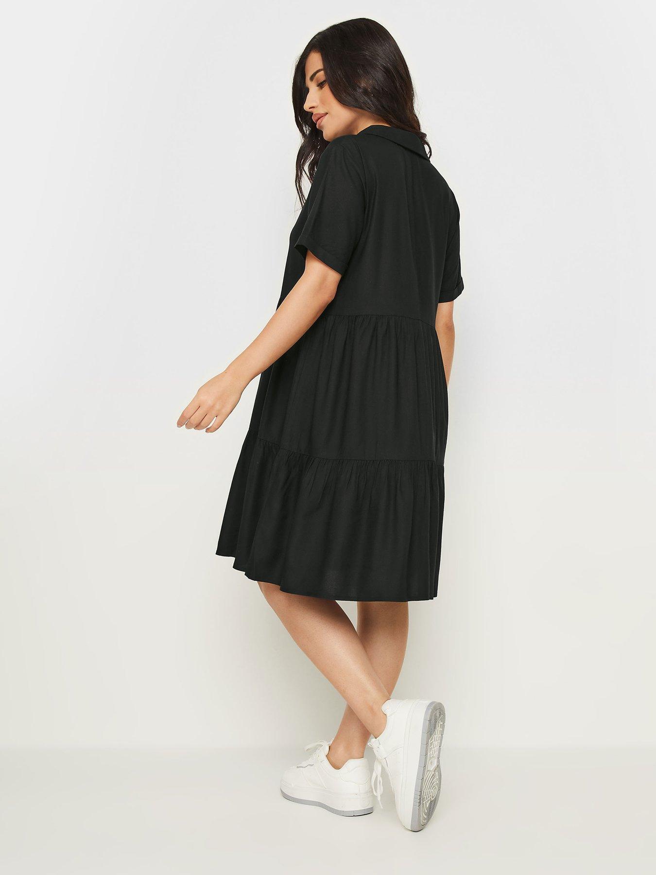 pixiegirl-petite-black-smock-button-dress-blackstillFront