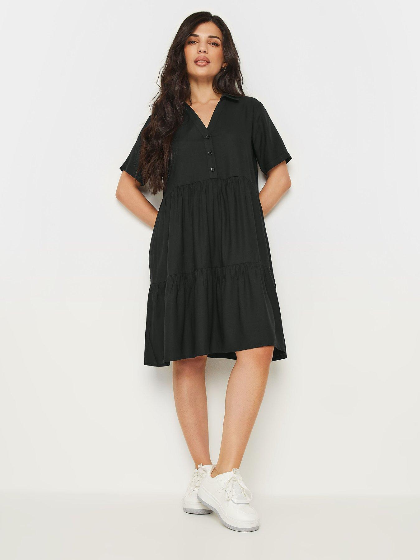 pixiegirl-petite-black-smock-button-dress-blackback