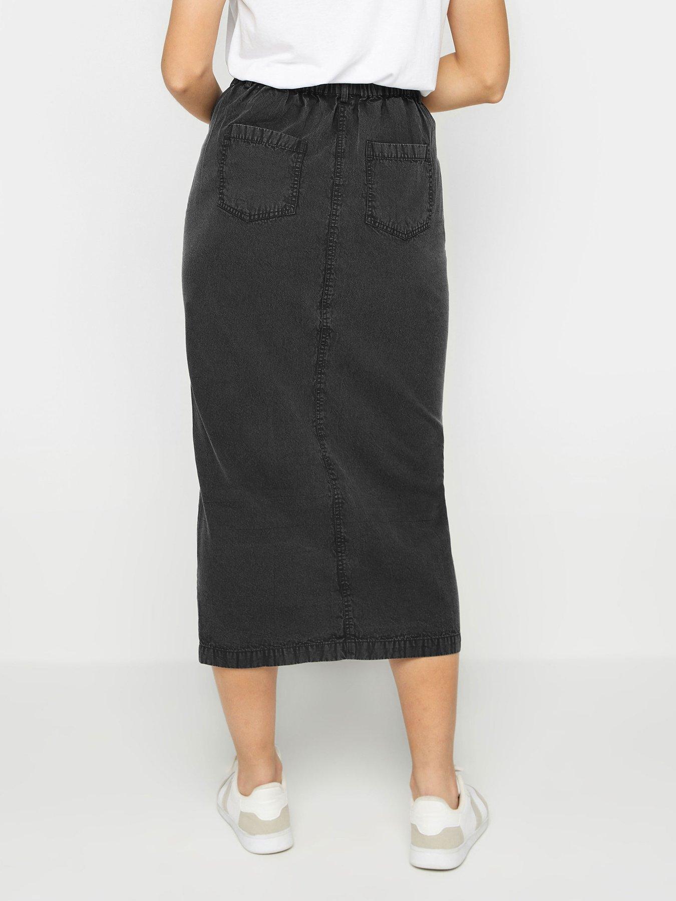 long-tall-sally-tall-black-lightweight-acid-wash-skirtstillFront