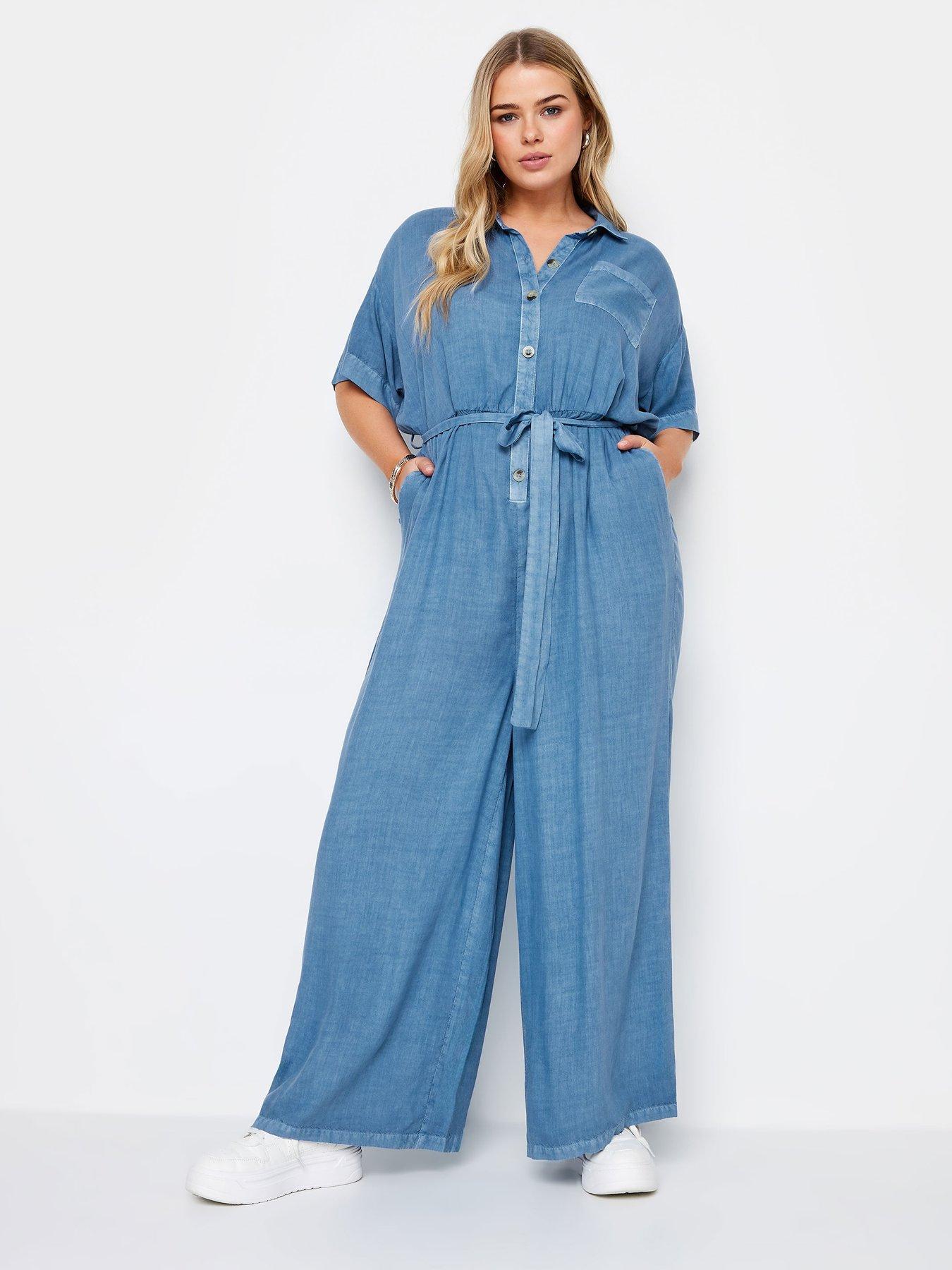 yours-curve-chambray-wide-leg-jumpsuitfront