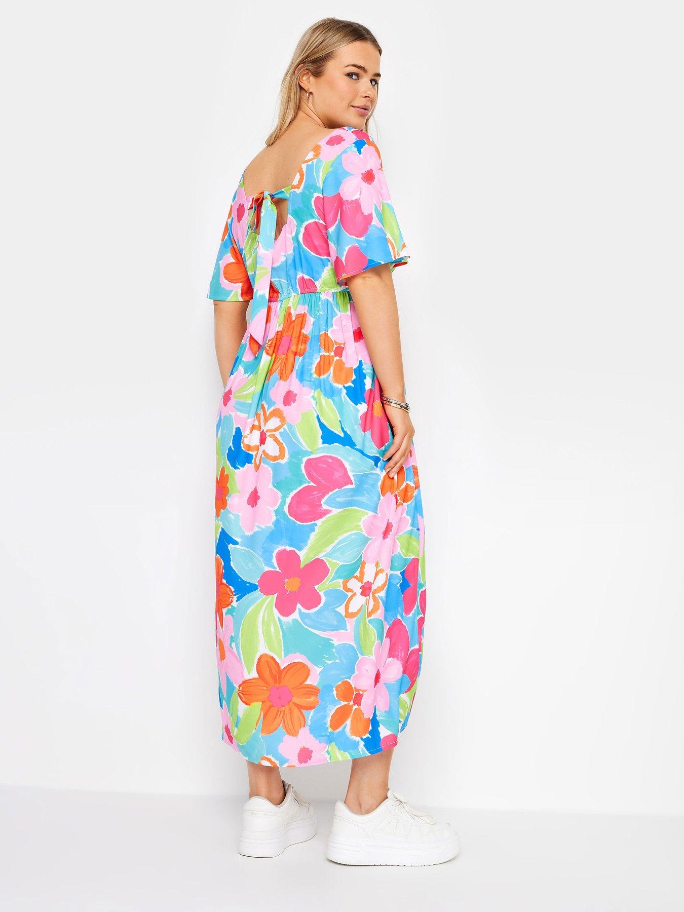 yours-curve-ss-bow-back-midaxi-dress-vibrant-floralstillFront