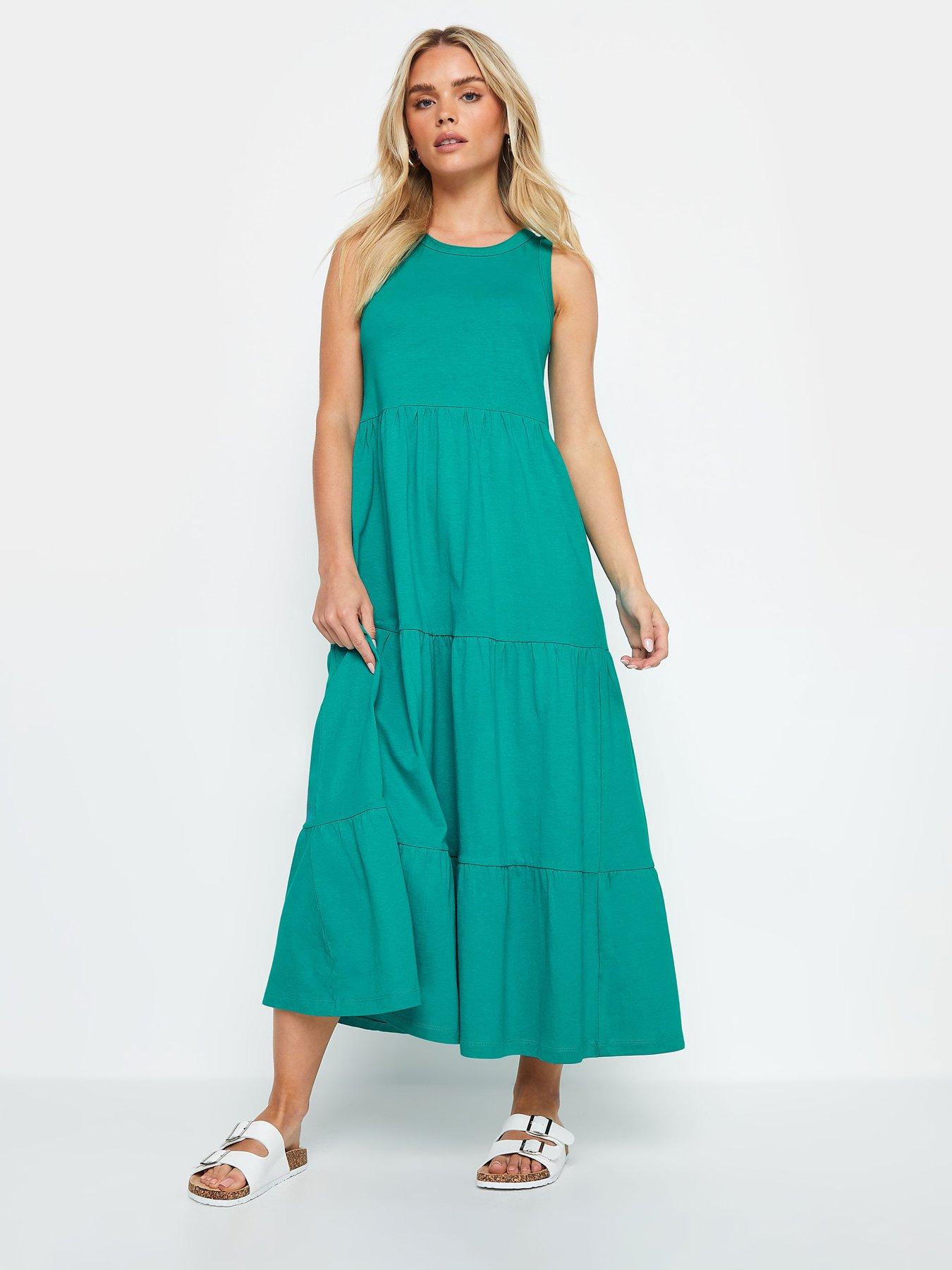 mco-petite-petite-tropical-sleeveless-cotton-tiered-dress-green