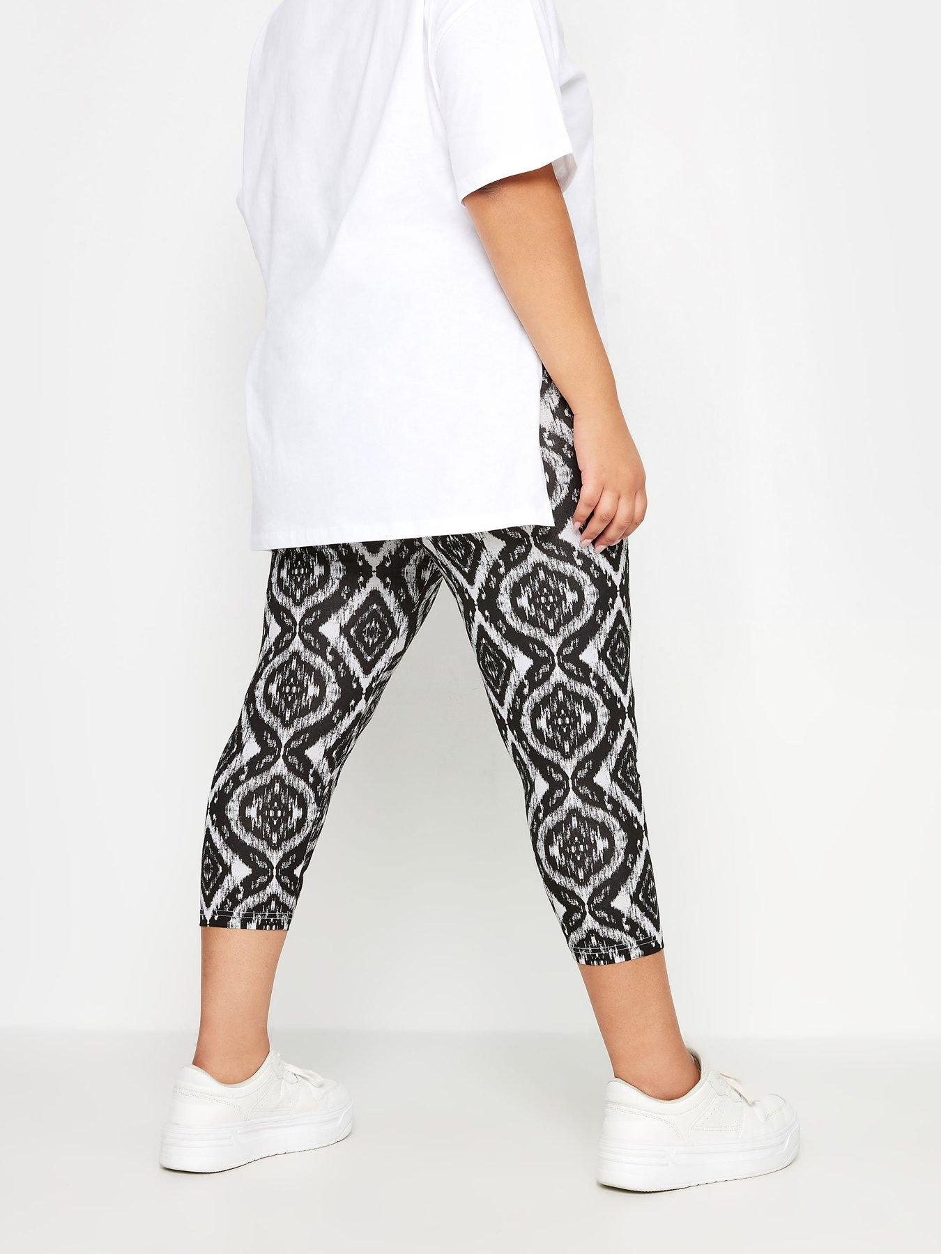 yours-curve-crop-2-pack-aztec-leggings-blackstillFront