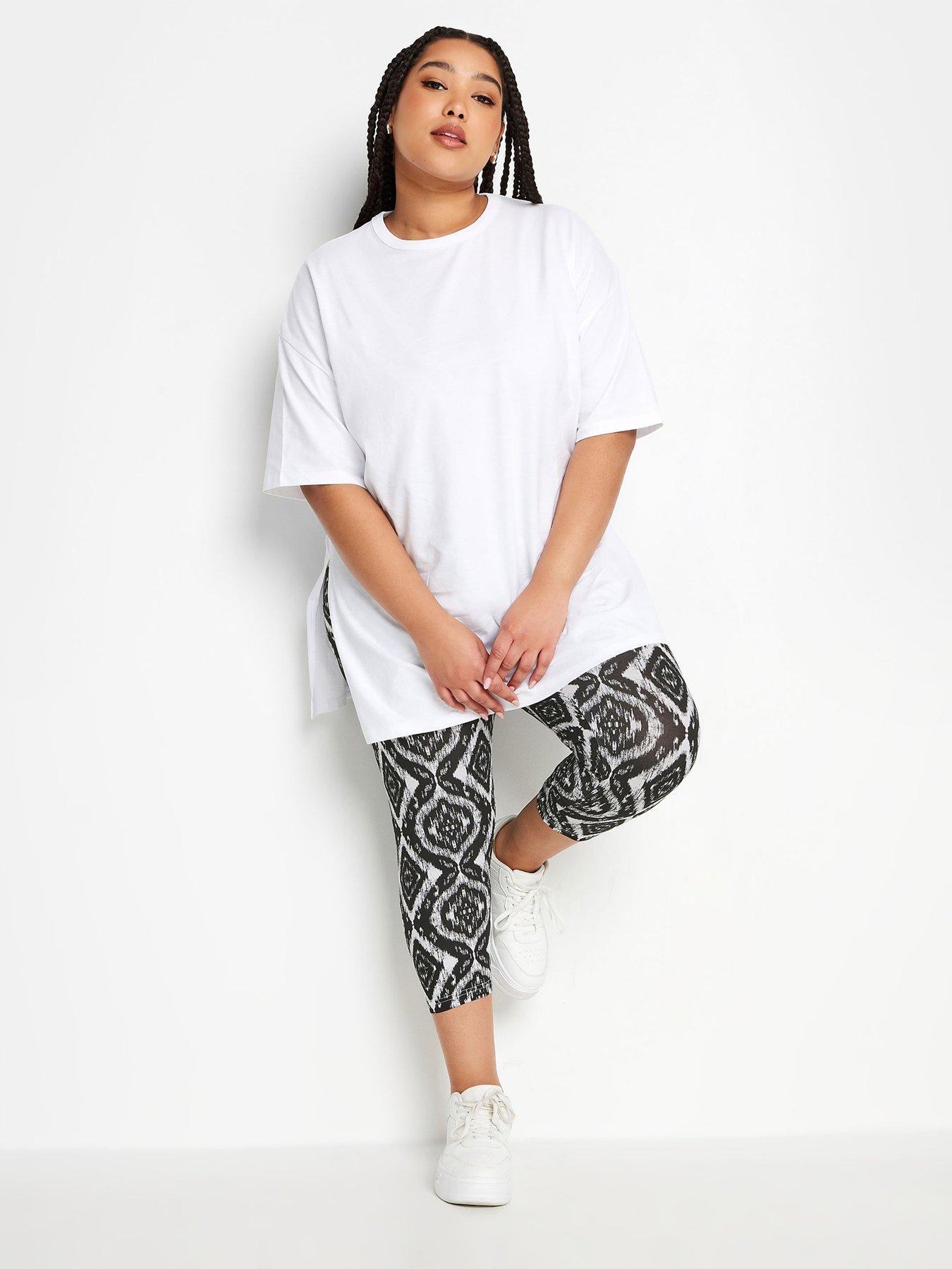 yours-curve-crop-2-pack-aztec-leggings-blackback