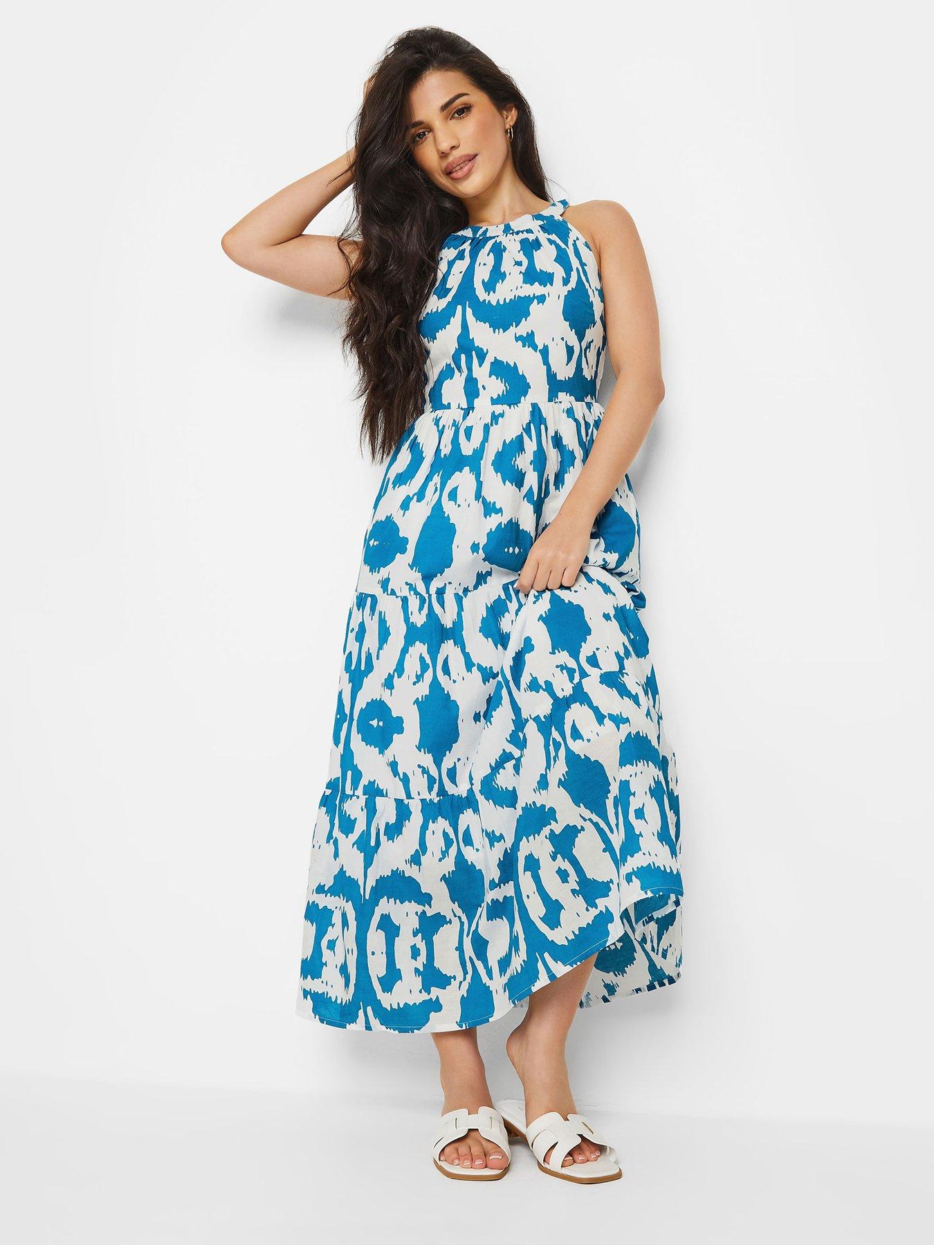 pixiegirl-petite-ikat-tiered-maxi-dress-blueback