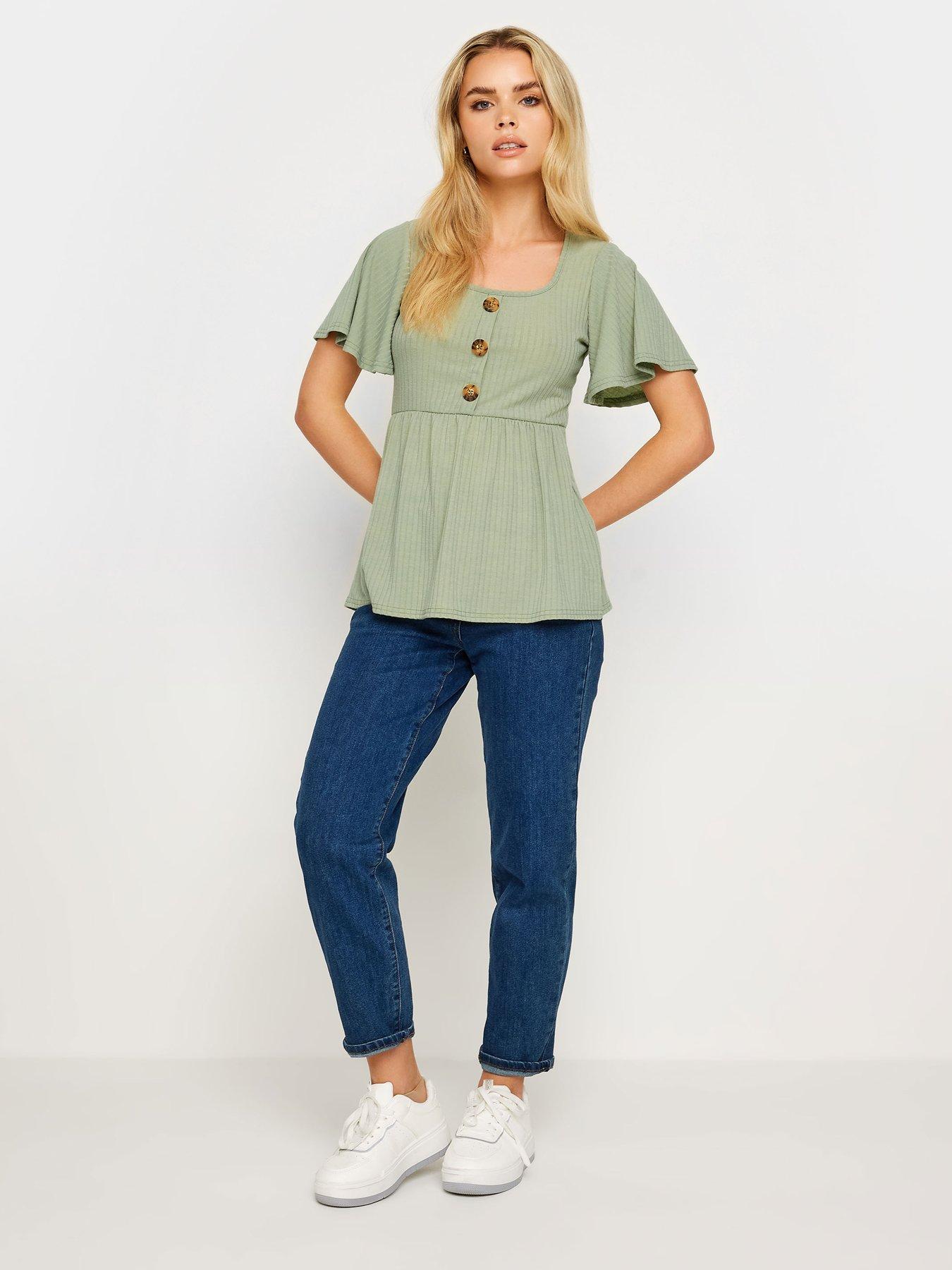 pixiegirl-petite-sage-rib-button-smock-topback