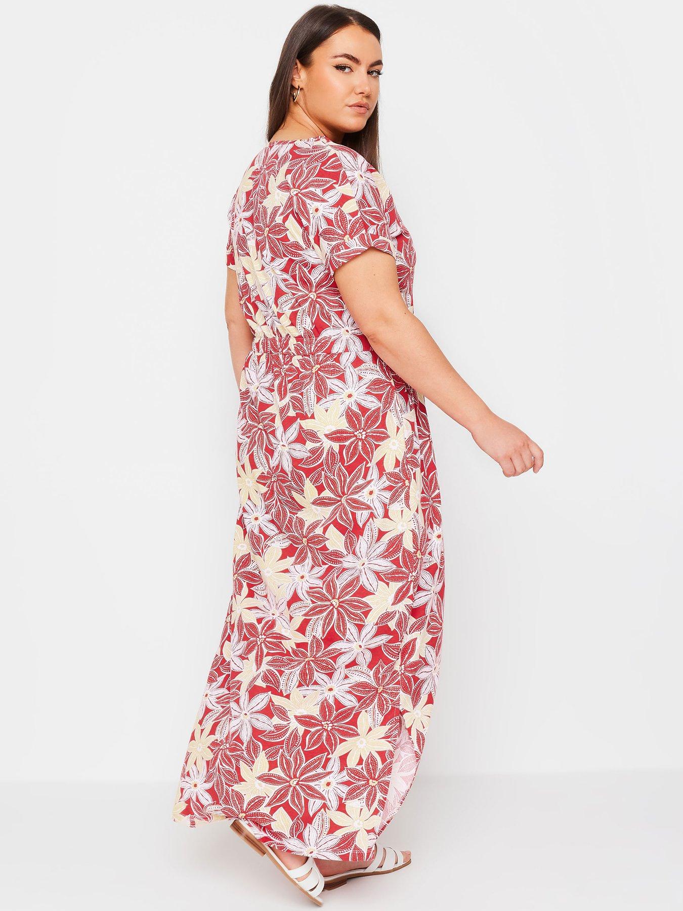 yours-curve-side-split-drawcord-maxi-dress-red-batik-floralstillFront