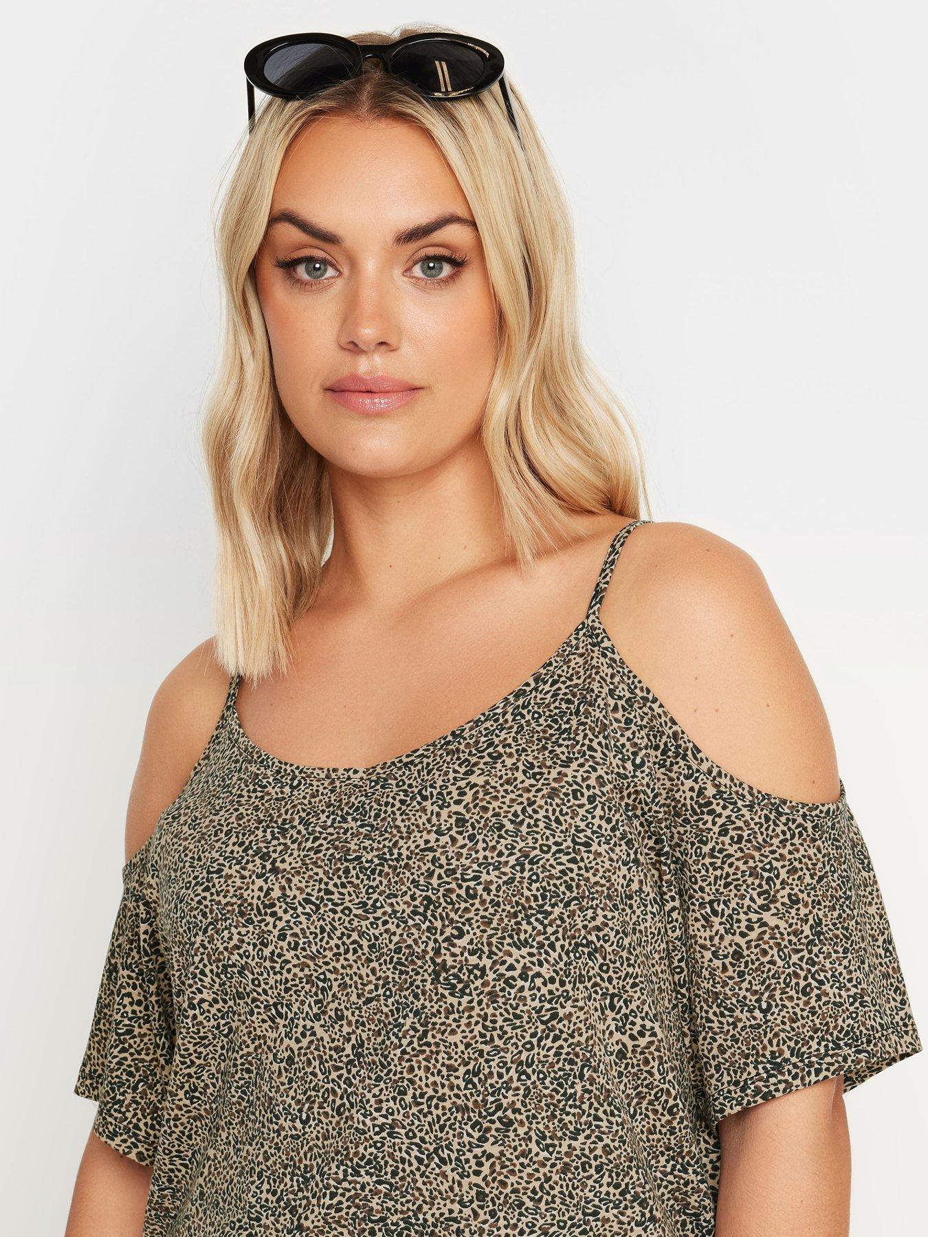 yours-curve-cold-shoulder-top-leopard-printoutfit