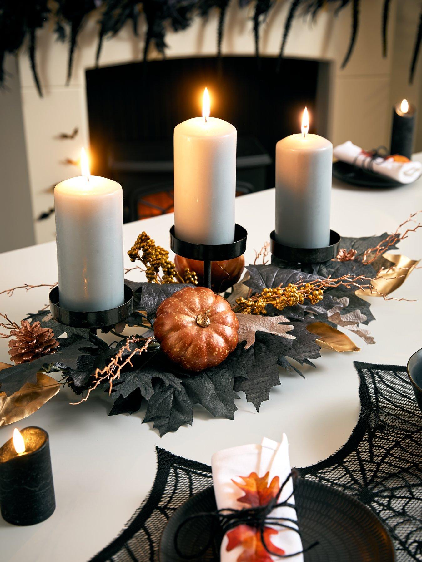 very-home-black-leaf-tea-lightnbsptable-centre-autumnhalloween-decoration