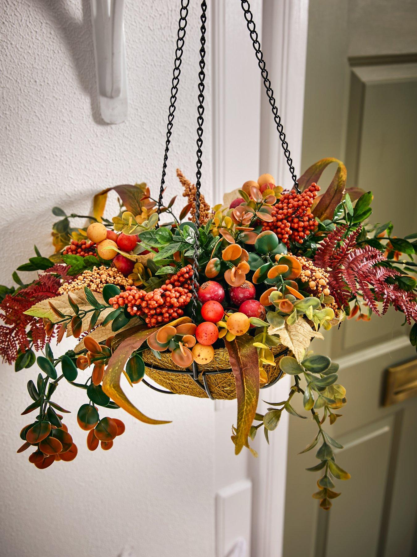 The Very Collection Rose Hip and Berry Pumpkin Hanging Basket