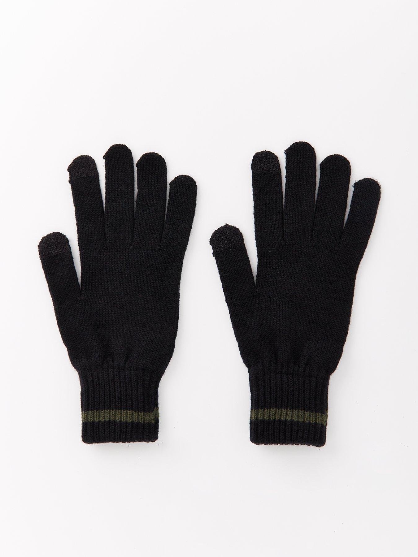 Image 1 of 3 of The Very Collection Knitted Gloves - Black