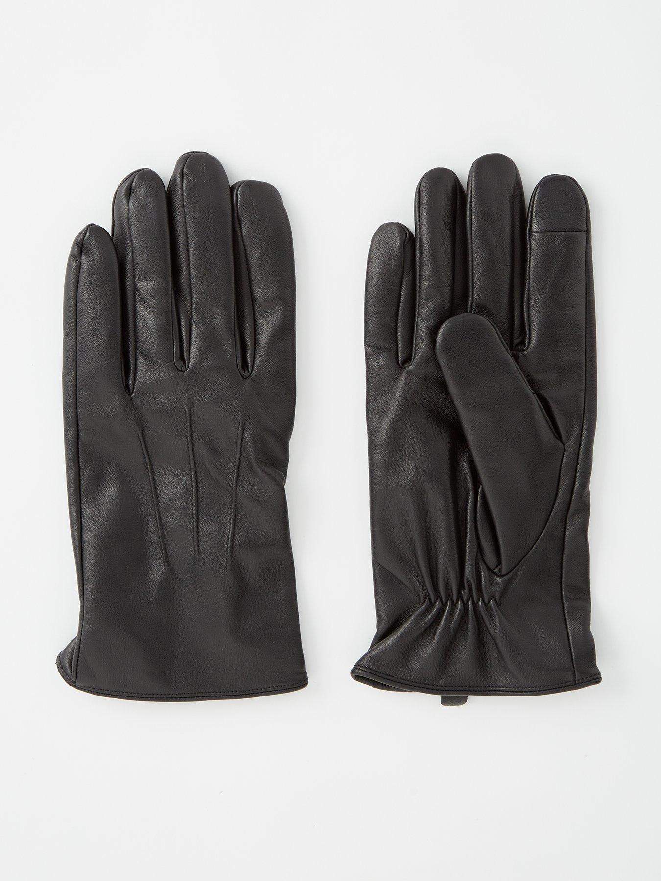 undefined Leather Gloves - Black