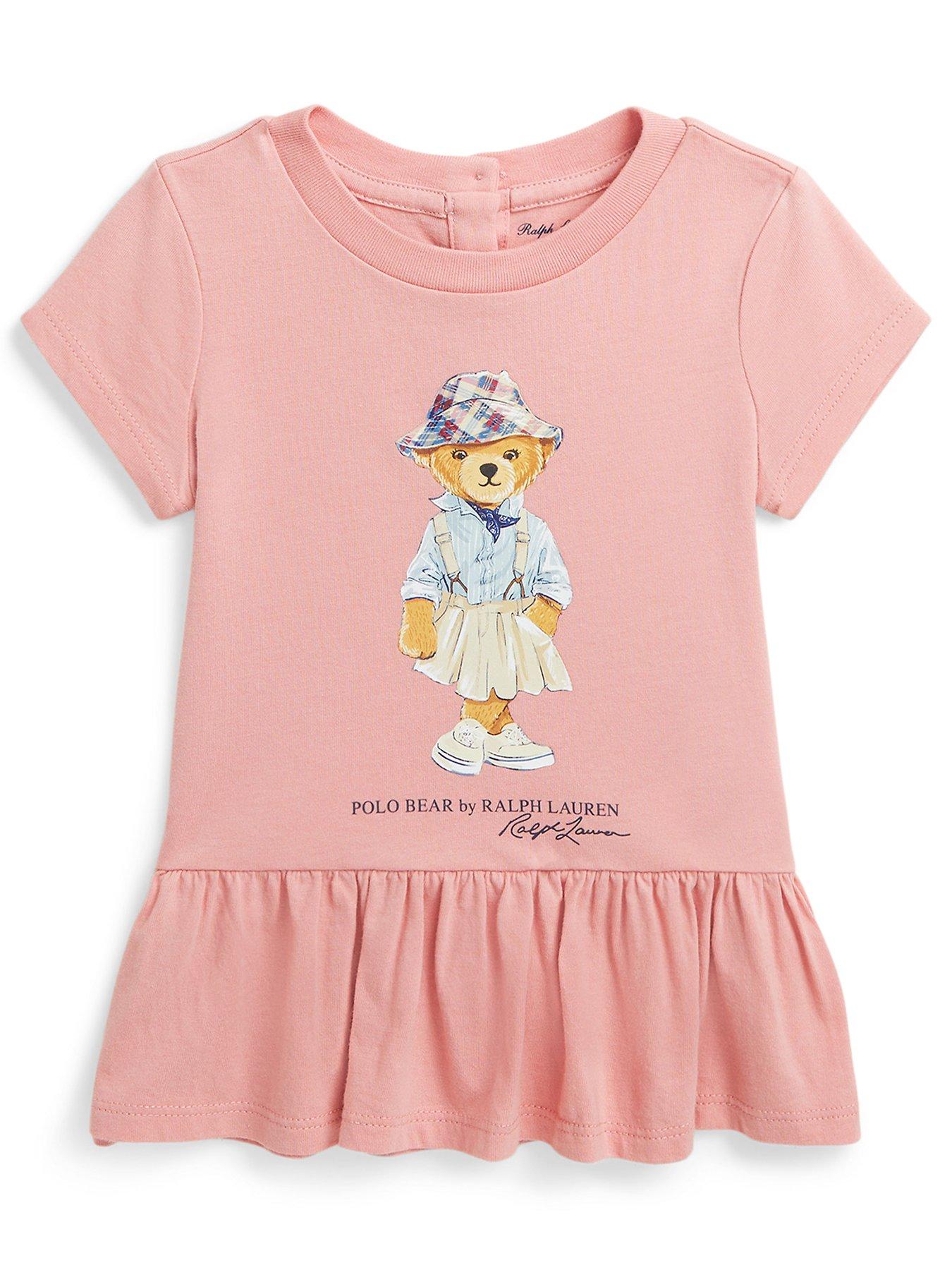 Image 1 of 2 of Polo Ralph Lauren Baby Girls Short Sleeve Bear T-shirt - Tickled Pink