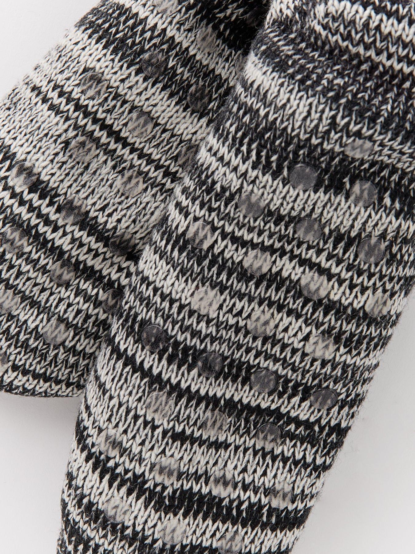 very-man-borg-lined-textured-slipper-sock-greydetail