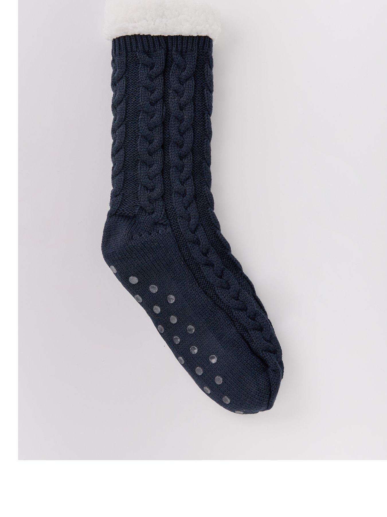 very-man-borg-lined-cable-knit-slipper-sock-navy