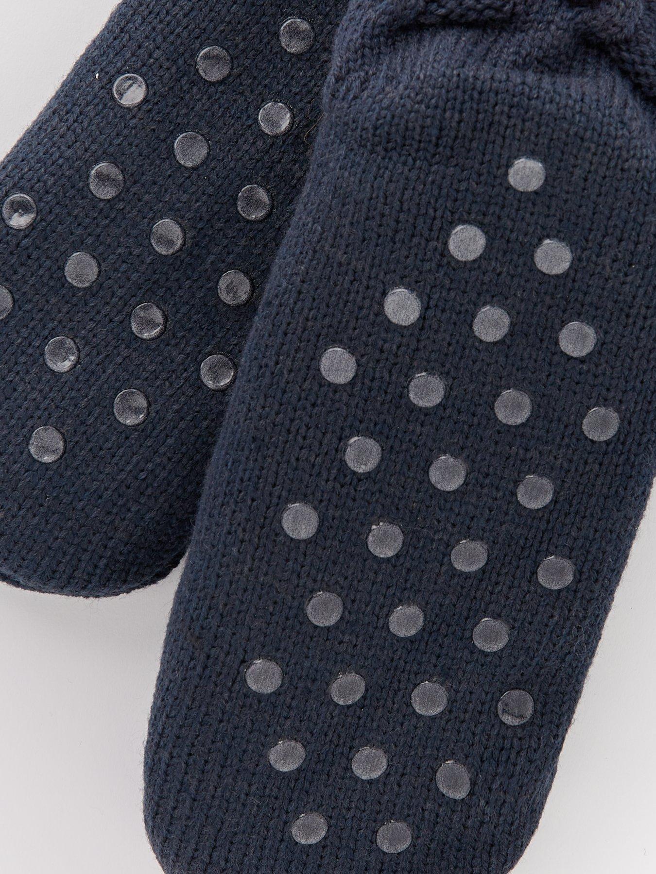 very-man-borg-lined-cable-knit-slipper-sock-navydetail