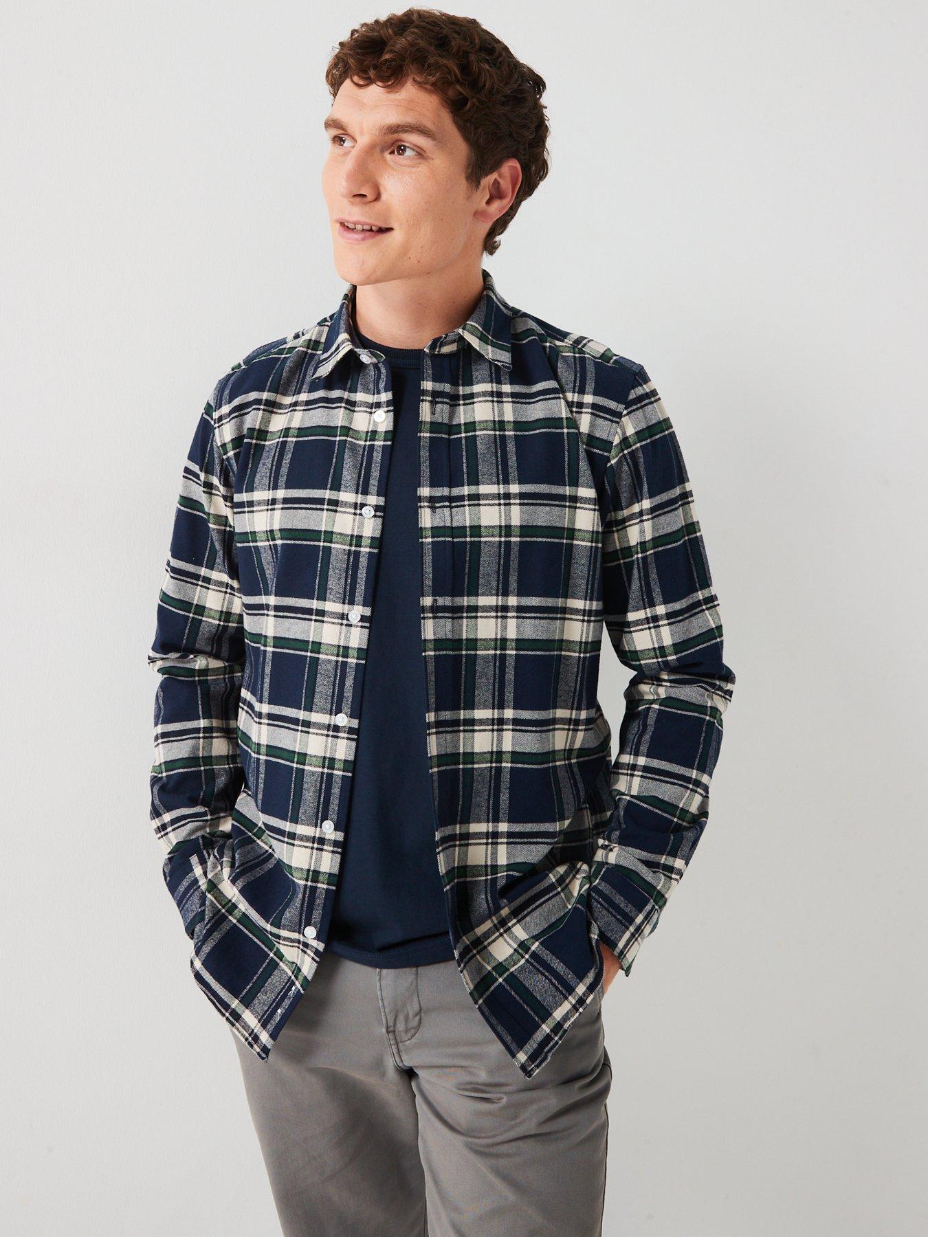 very-man-brushed-check-shirt-navy